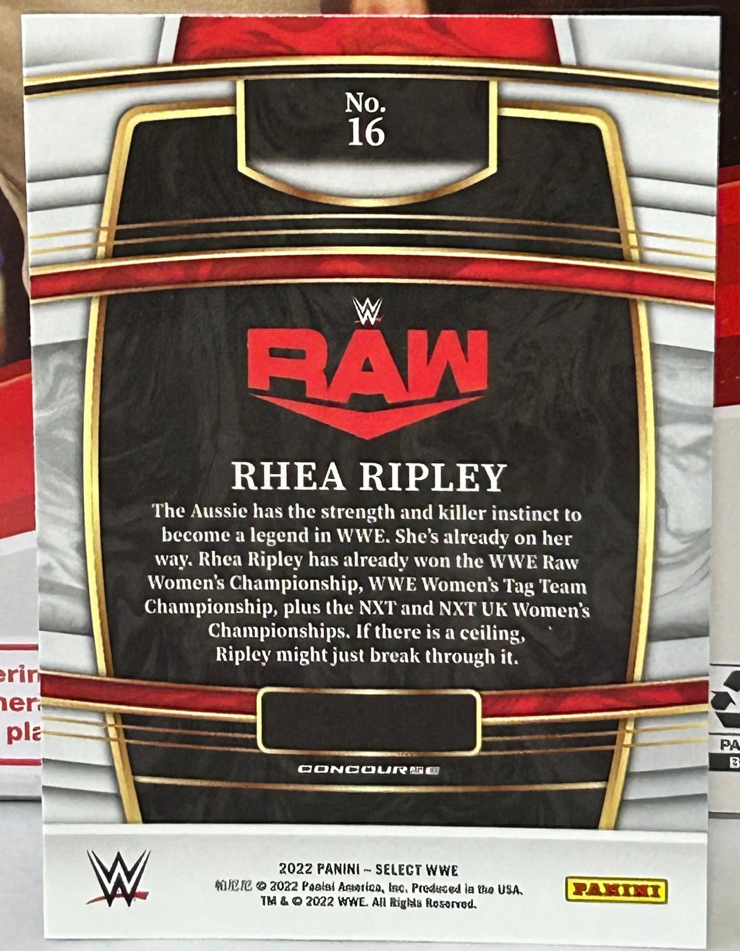 Rhea Ripley 2022 WWE Panini Select Card