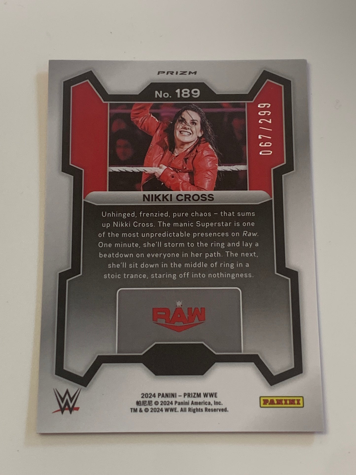 Nikki Cross 2024 WWE Prizm RED Card #67/299