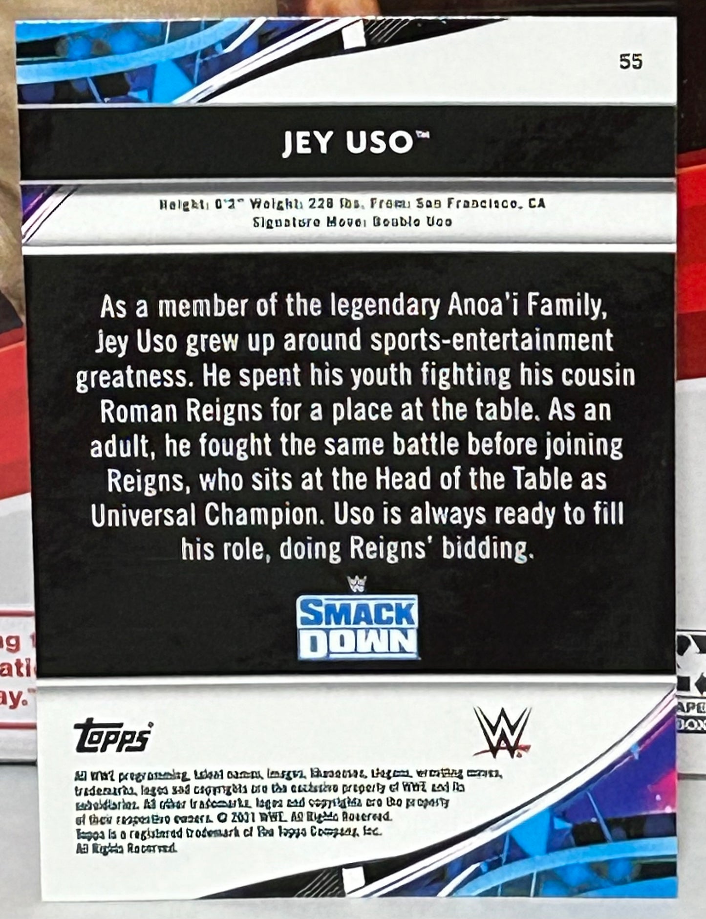 Jey Uso 2021 WWE Topps Finest Card