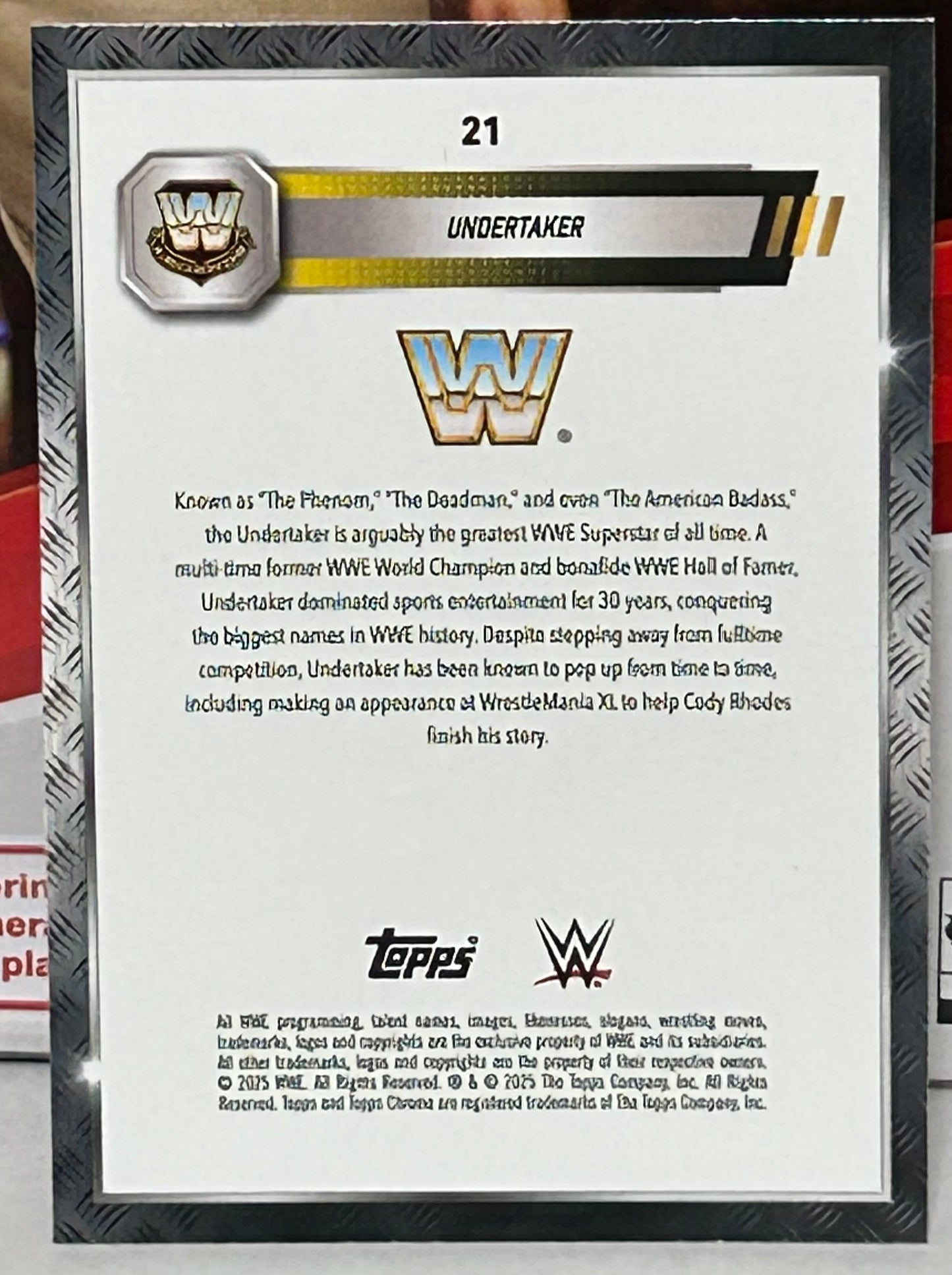 The Undertaker 2025 WWE Topps Chrome SEPIA REFRACTOR Card