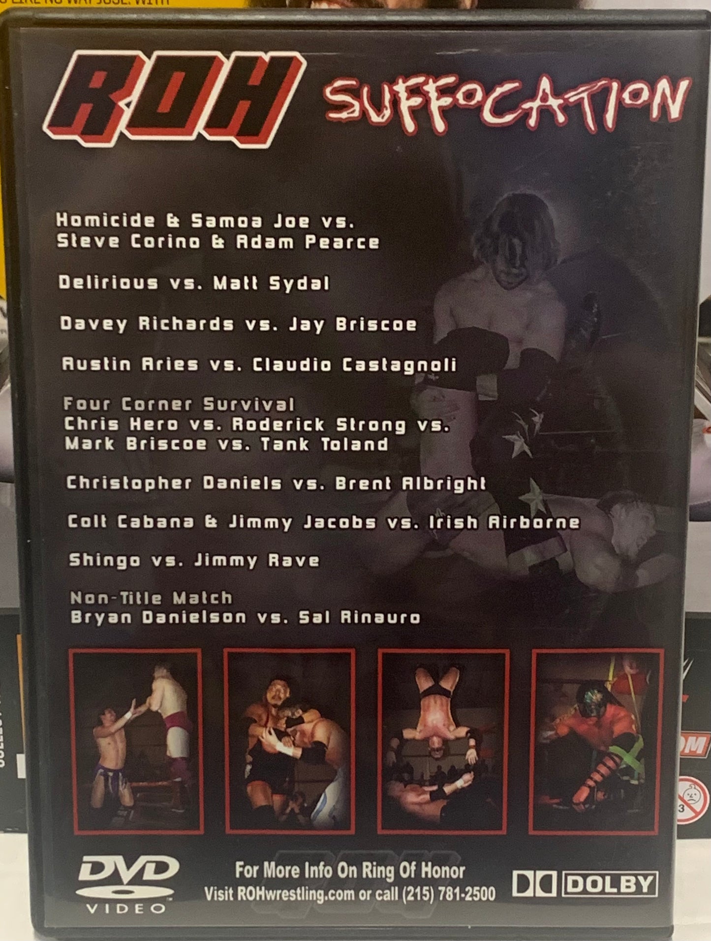 ROH Ring of Honor DVD “Suffocation” 10/27/06 (Homicide, Samoa Joe, Steve Corino, Briscoes)