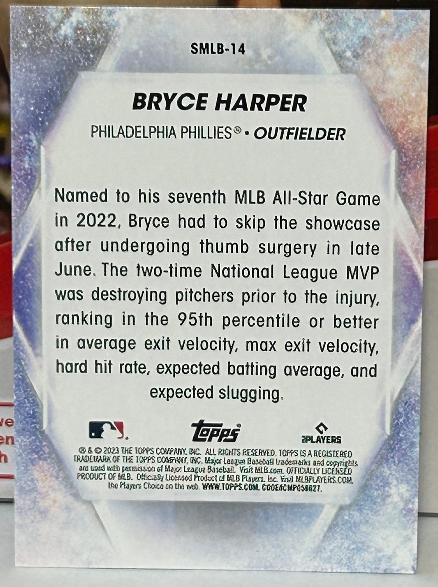 Bryce Harper 2023 Topps “Stars of MLB” Insert Card PHILLIES