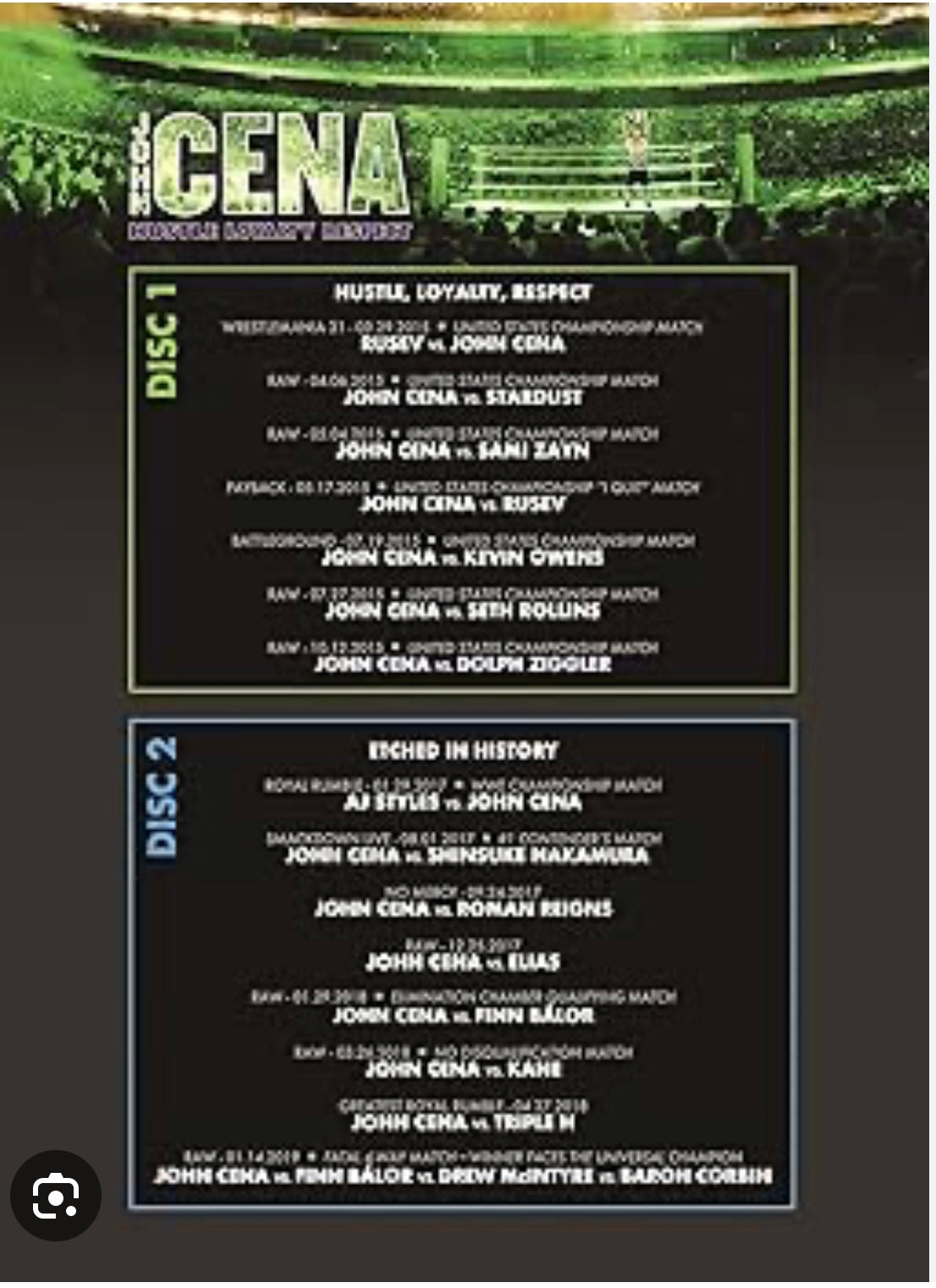 * WWE “John Cena, Hustle Loyalty Respect” DVD (Sealed, 2-Disc set)