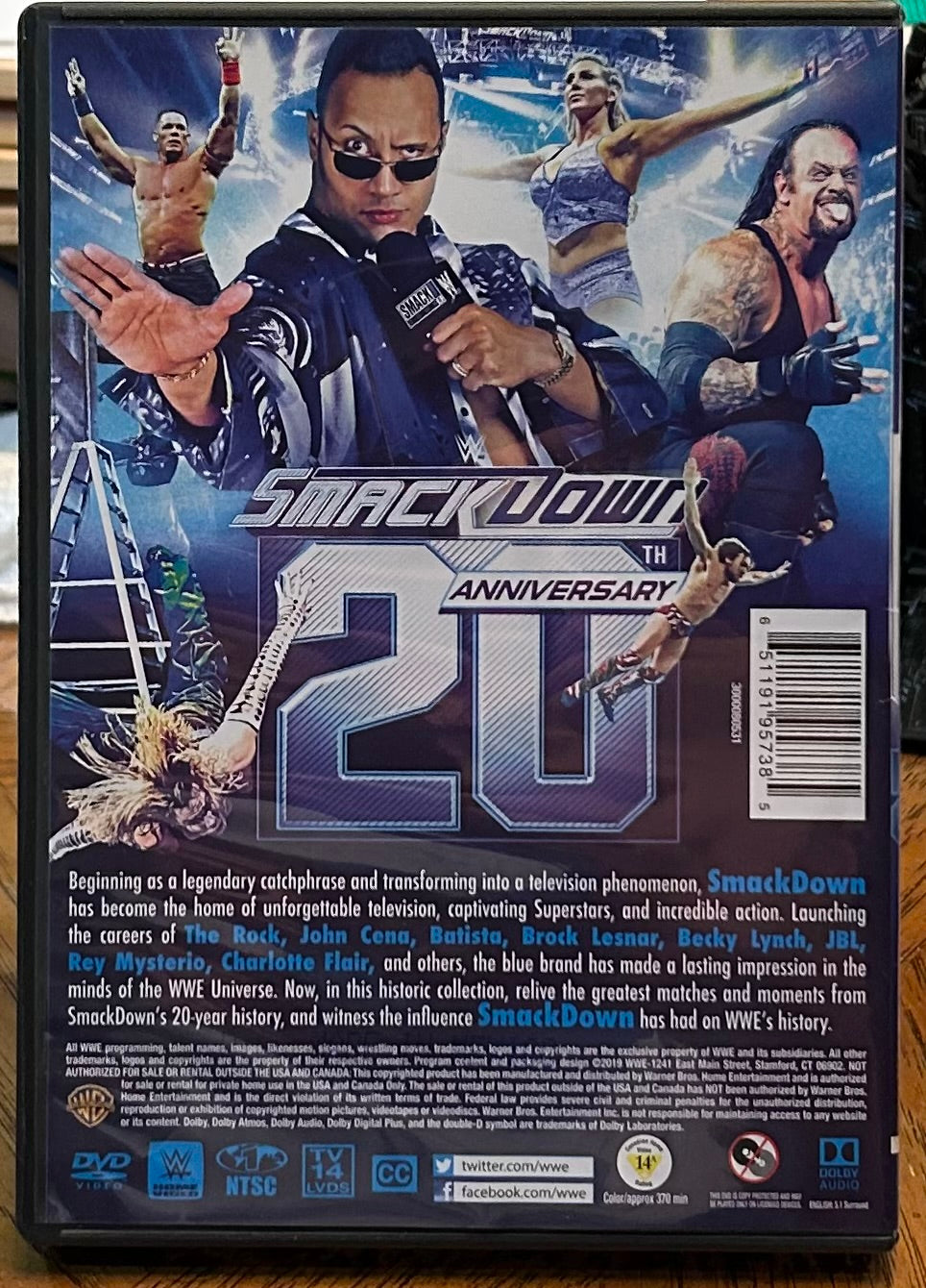 WWE “Smackdown, 20th Anniversary” DVD (2-Disc set)