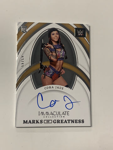Cora Jade 2022 WWE Immaculate Collection Autographed ROOKIE Card #43/49
