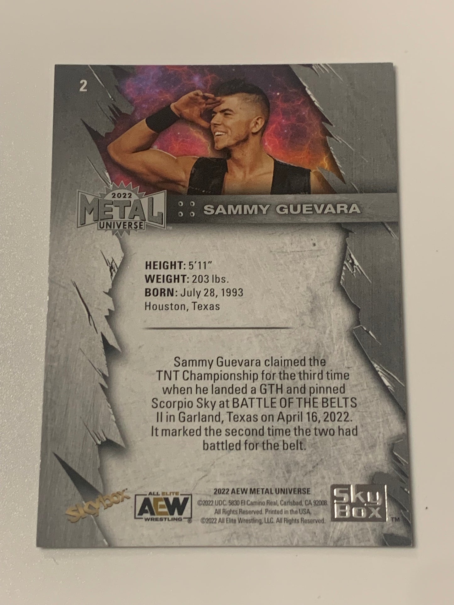 Sammy Guevara 2022 AEW Skybox Metal Card