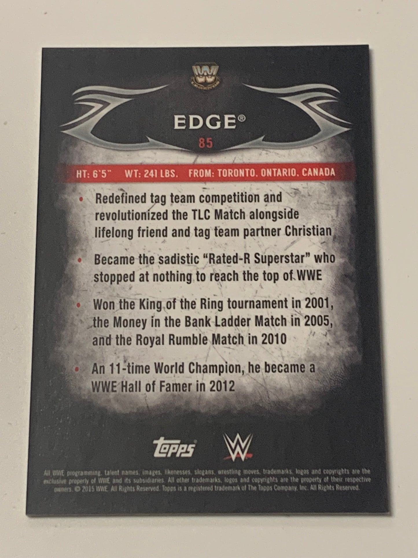 Edge 2015 WWE Topps Undisputed