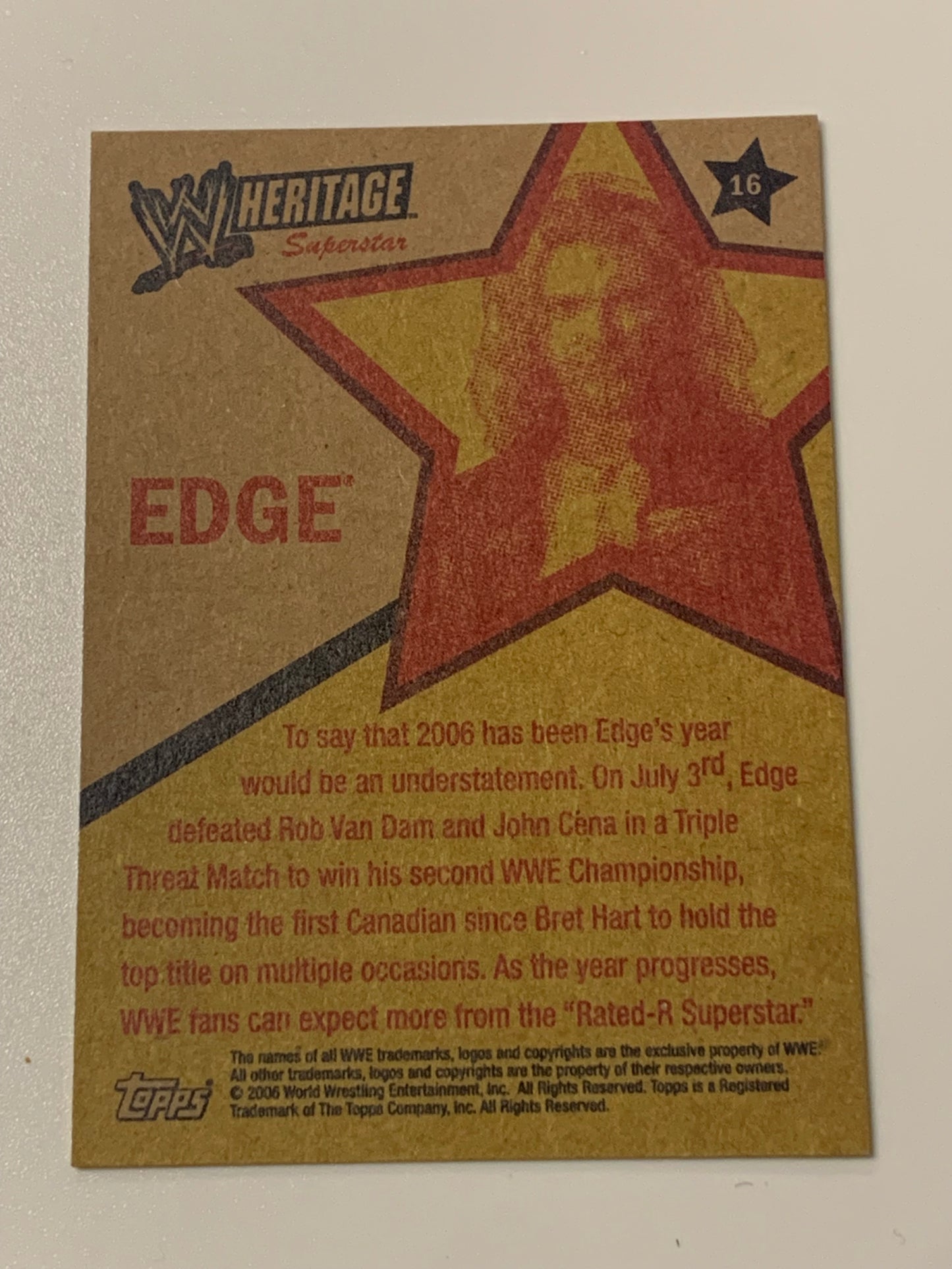 Edge 2006 WWE Topps Heritage