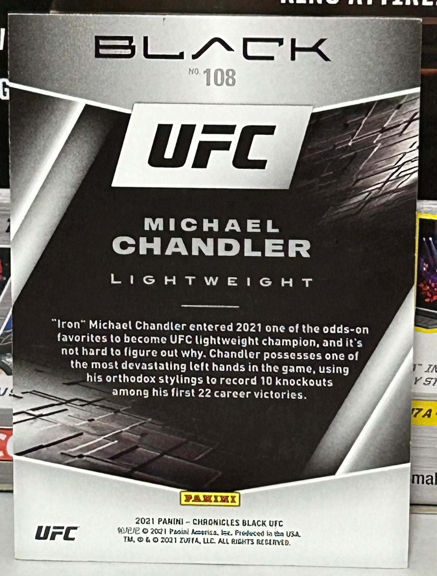 Michael Chandler 2021 UFC Panini Chronicles Black ROOKIE Pink Parallel Card