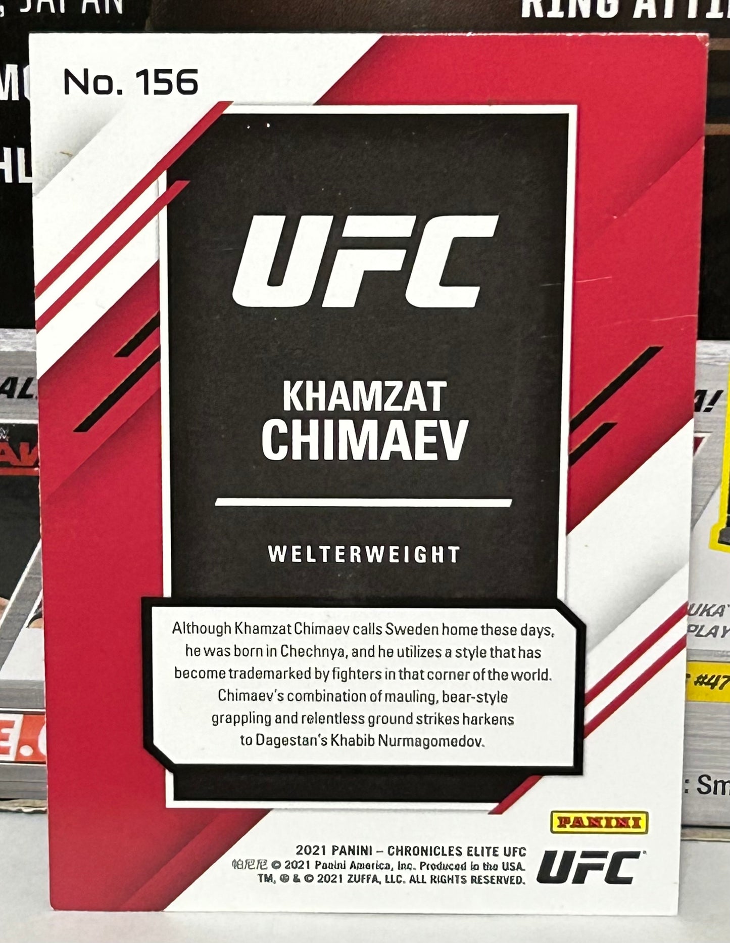 Khamzat Chimaev 2021 UFC Panini Chronicles Elite Pink Parallel ROOKIE Card