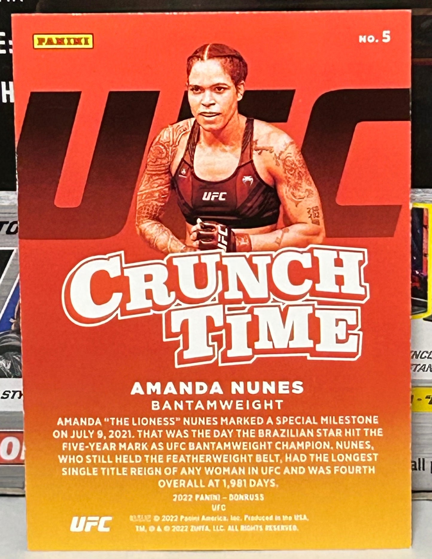 Amanda Nunes 2022 UFC Panini Donruss Crunch Time Card