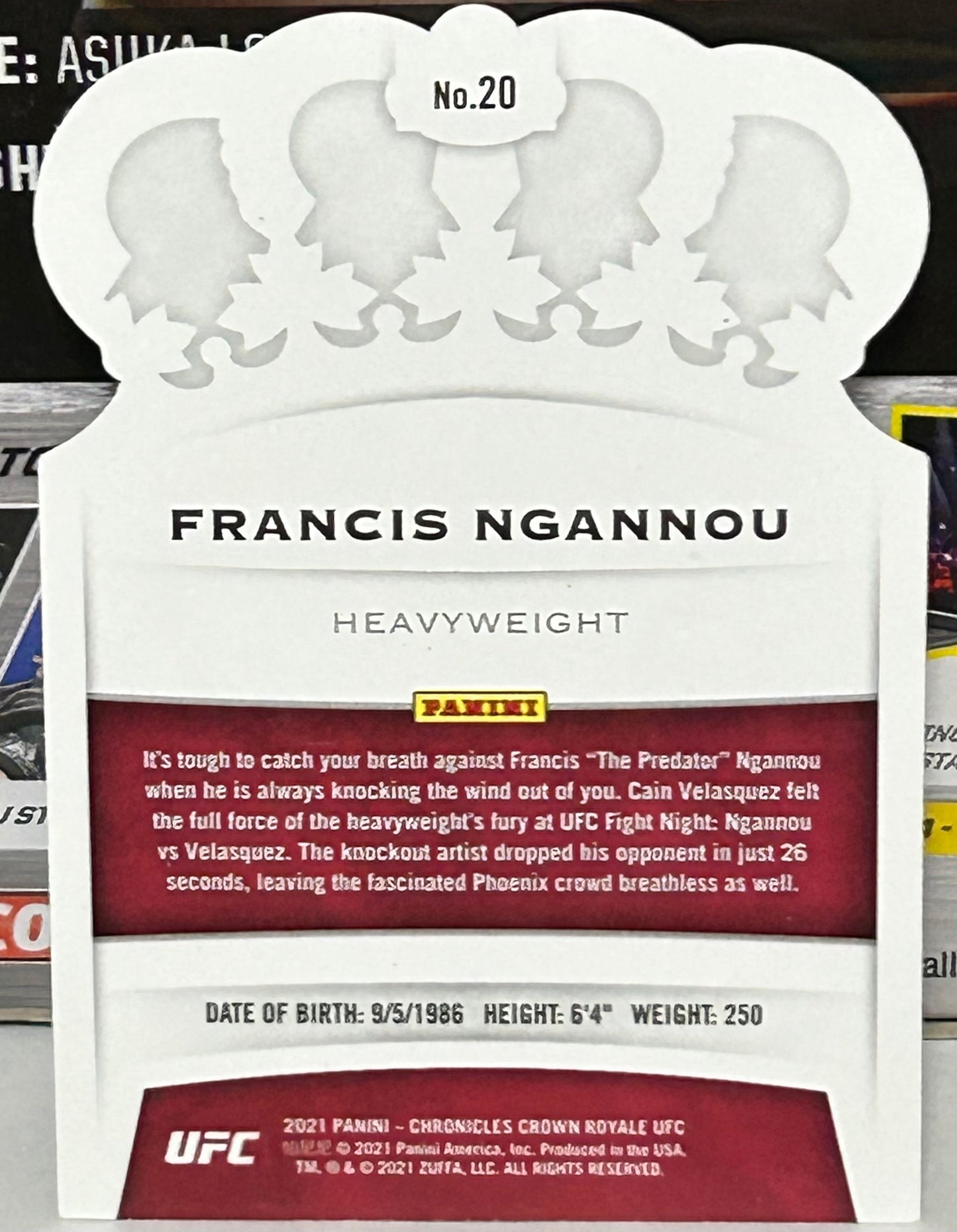 Francis Ngannou 2021 UFC Panini Chronicles Crown Royale Card