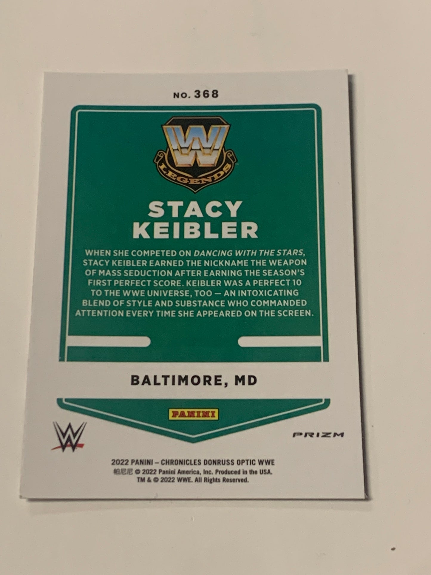 Stacy Keibler 2022 WWE Chronicles Donruss Optic Silver Prizm Refractor