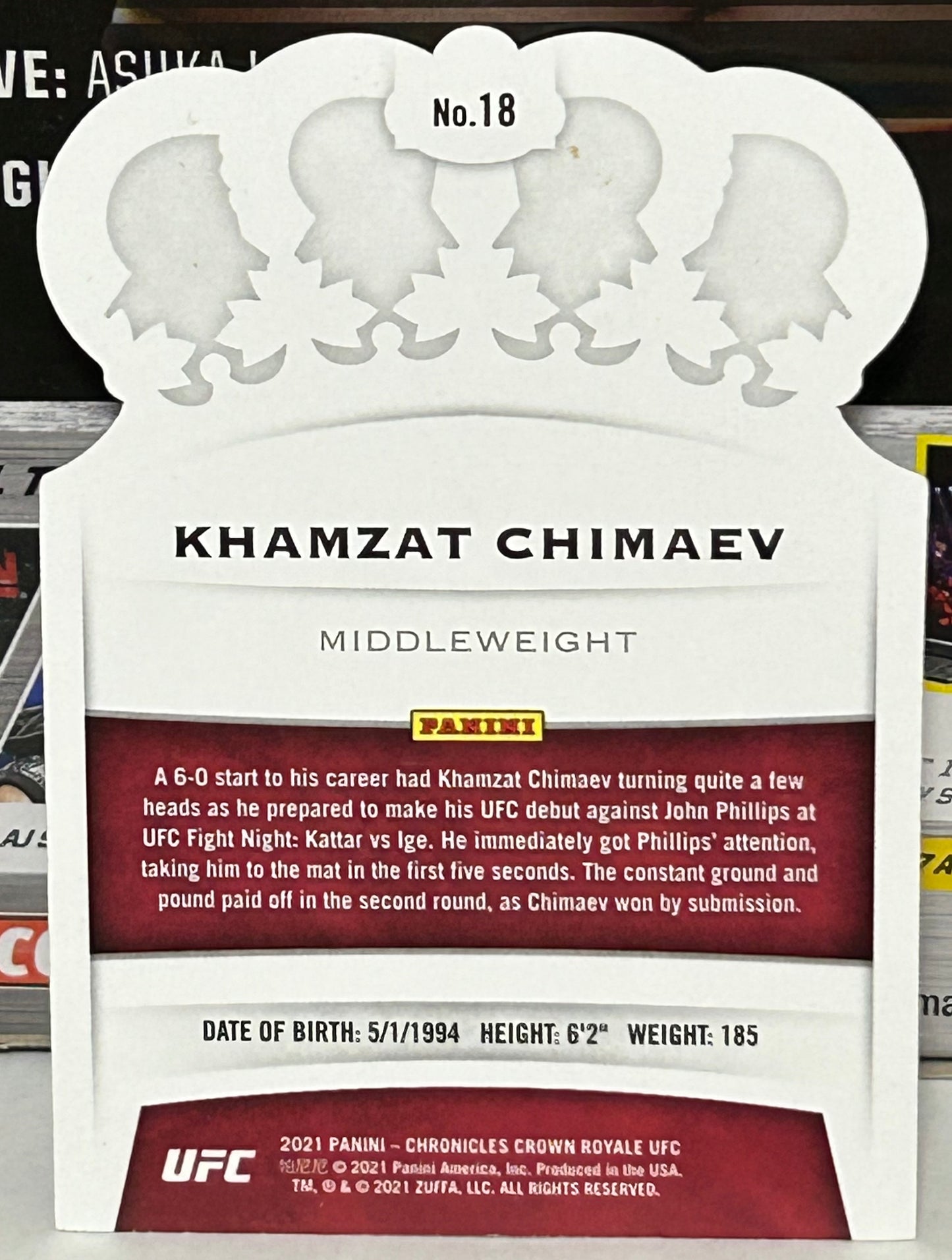 Khamzat Chimaev 2021 UFC Panini Chronicles Crown Royale ROOKIE Card