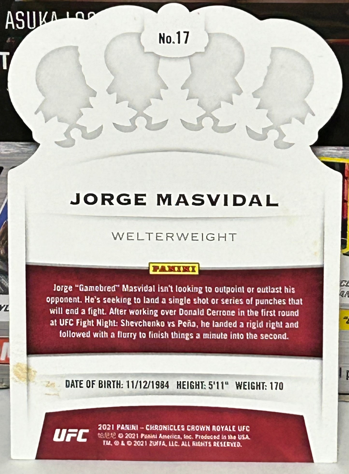 Jorge Masvidal 2021 UFC Panini Chronicles Crown Royale Card
