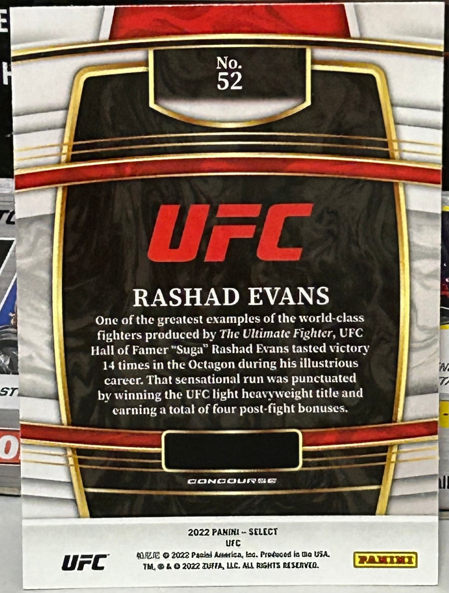 Rashad Evans 2022 UFC Panini Select Card