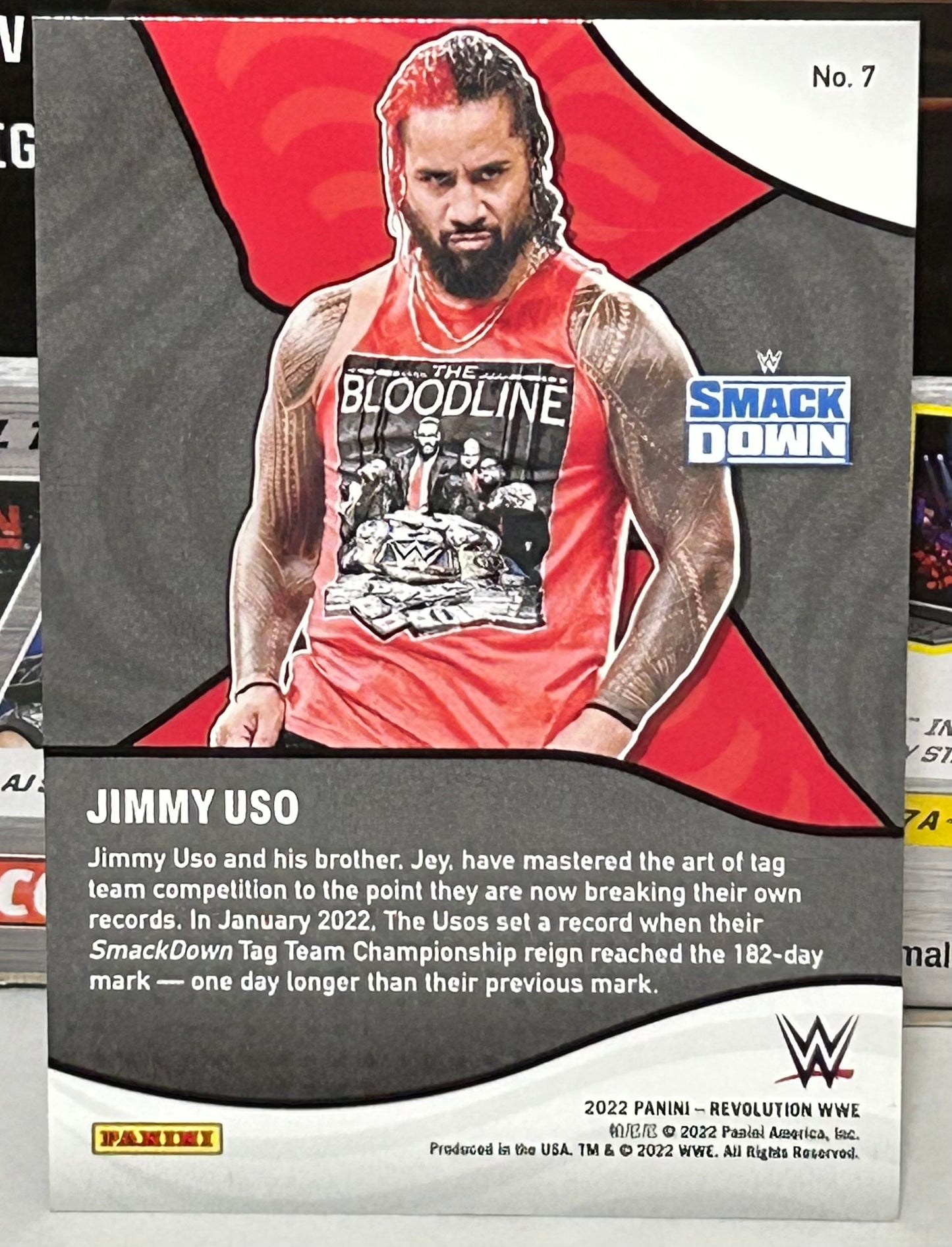 Jimmy Uso 2022 WWE Panini Revolution “Shock Wave” Insert Card