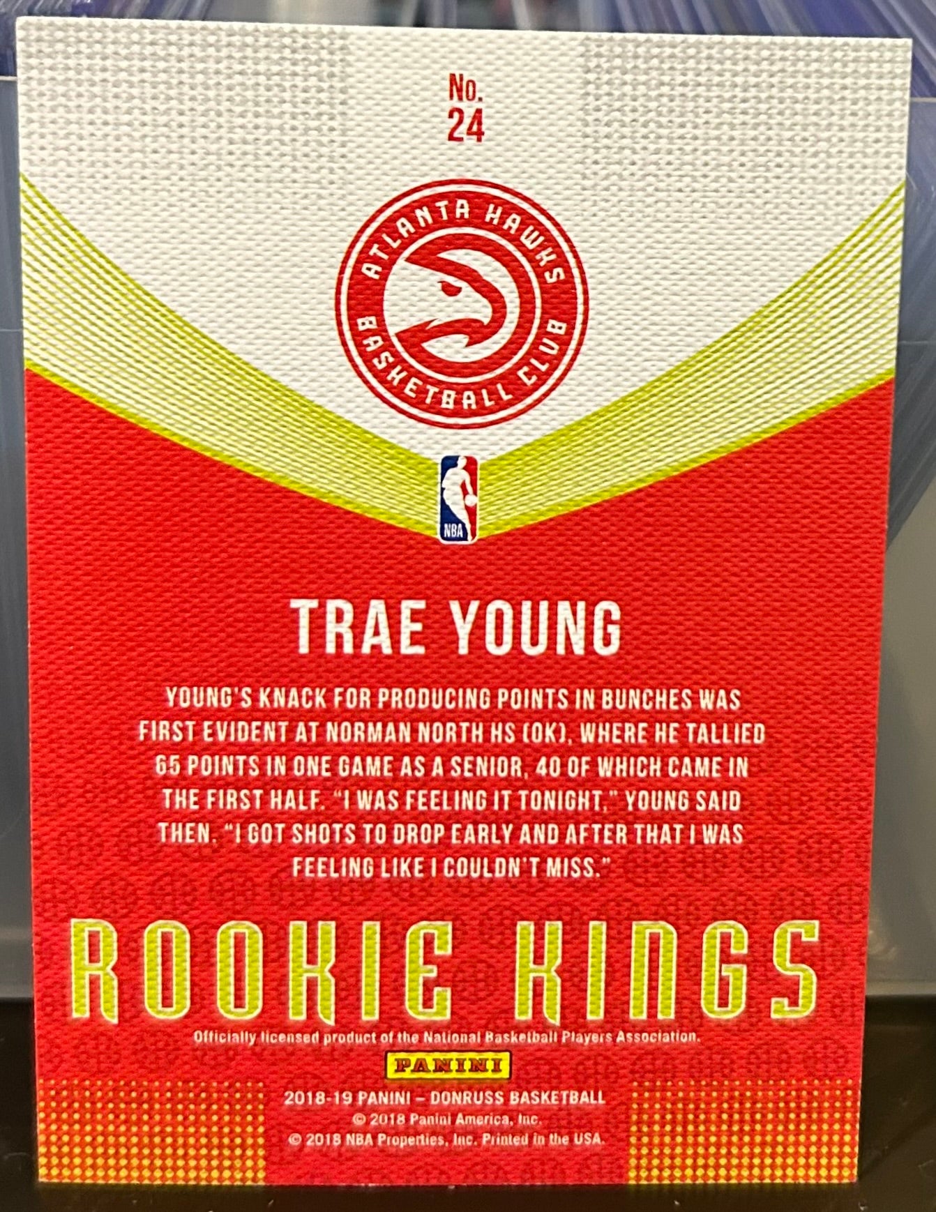+ Trae Young 2018-19 Panini Donruss “Rookie Kings” Rookie Card