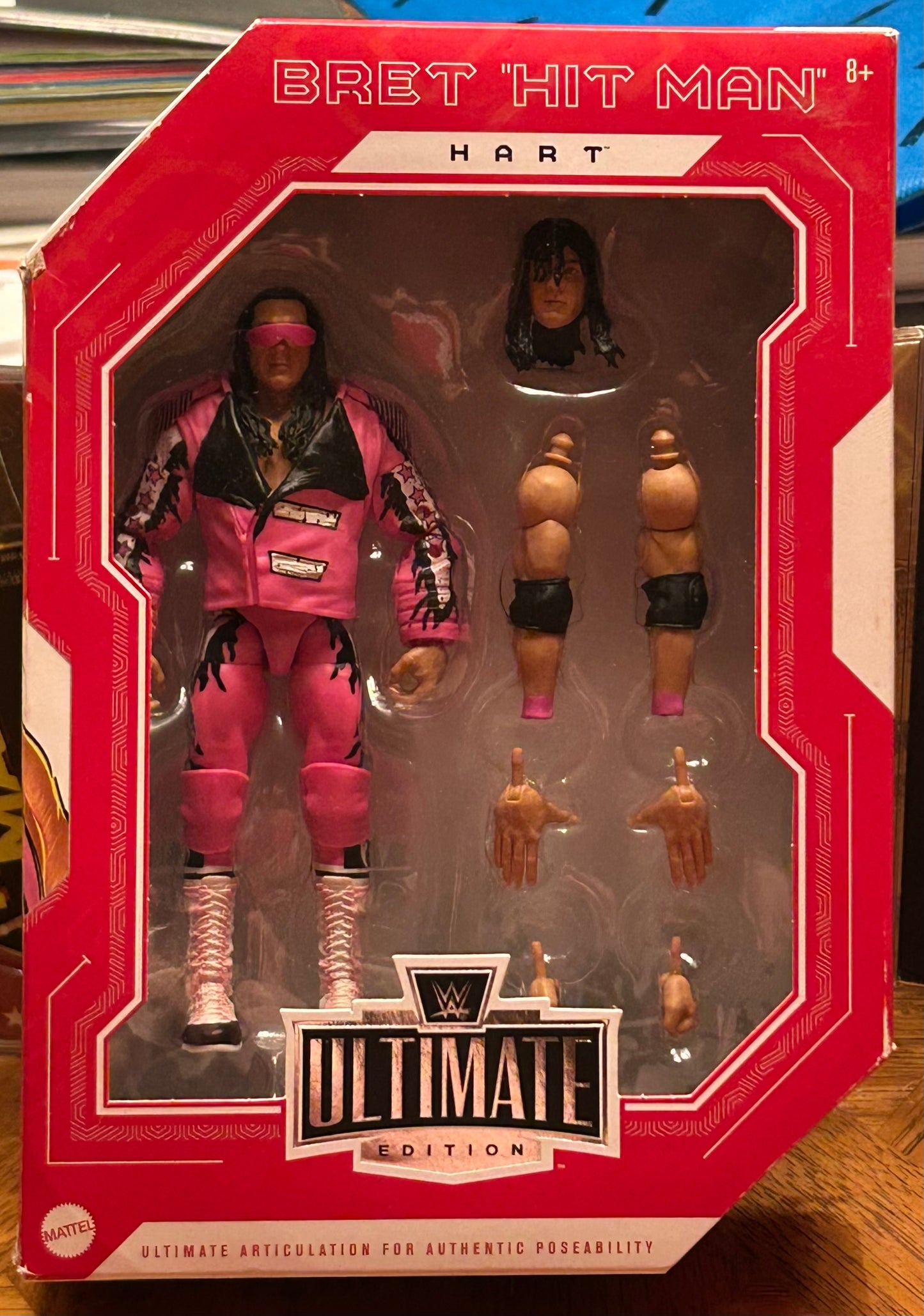 * Bret Hart WWE Ultimate Edition Elite Figure (box opened, but figure is in Mint Condition)