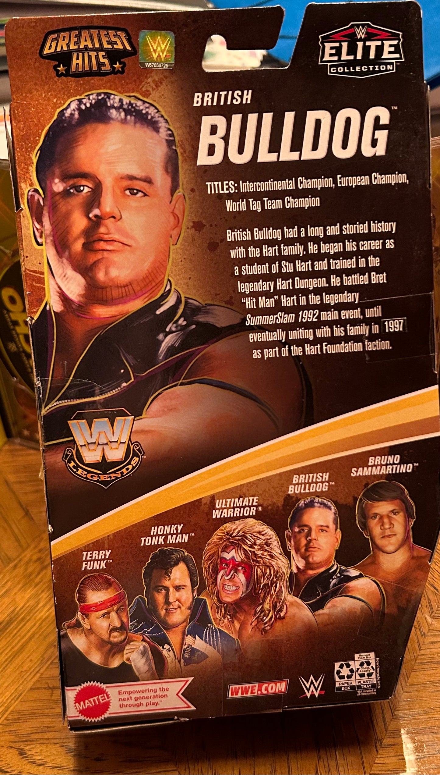 * British Bulldog WWE Mattel Legends “Greatest Hits” Elite Figure (Sealed, Never Opened)
