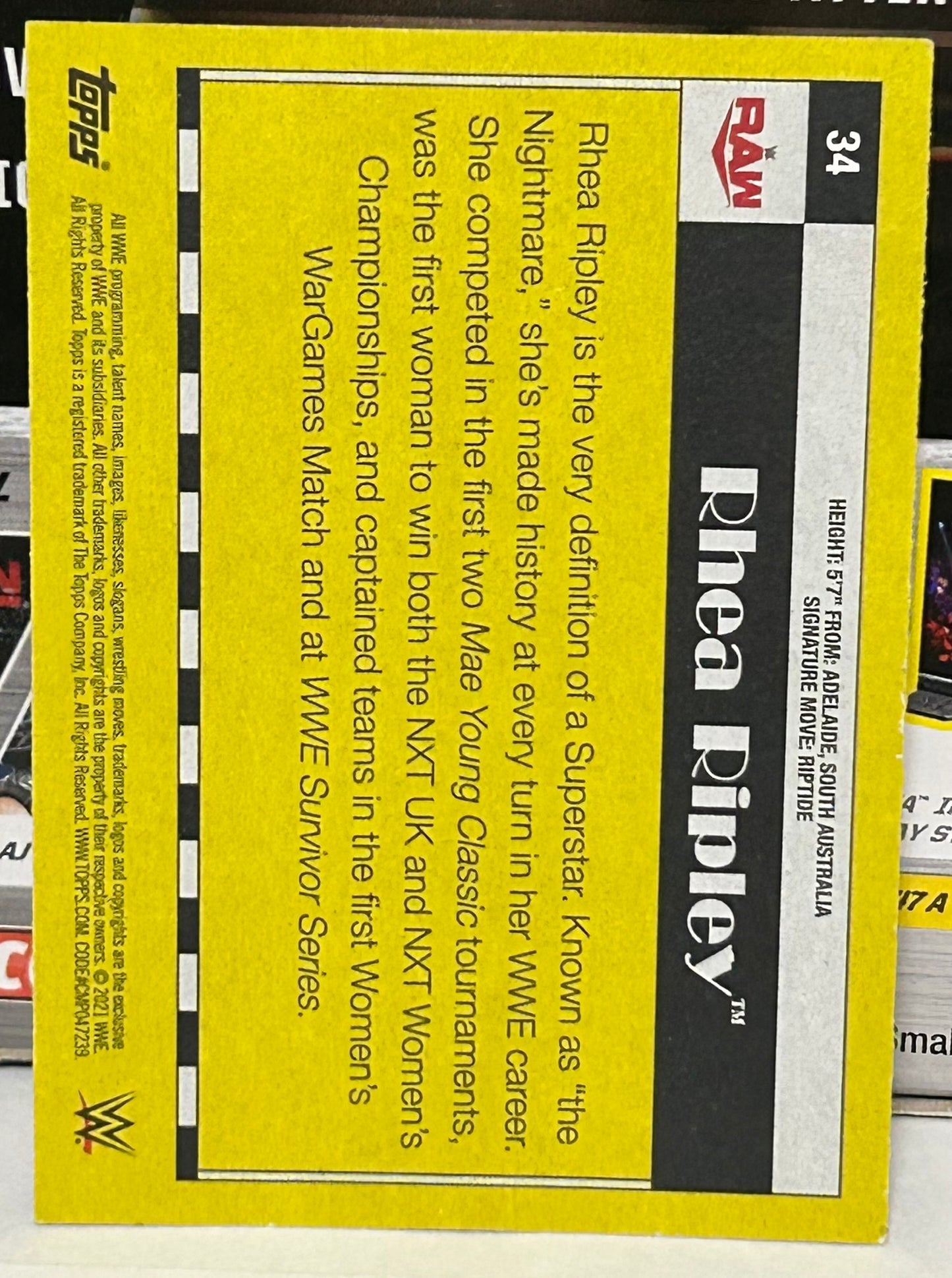 Rhea Ripley 2021 WWE Topps Heritage Card