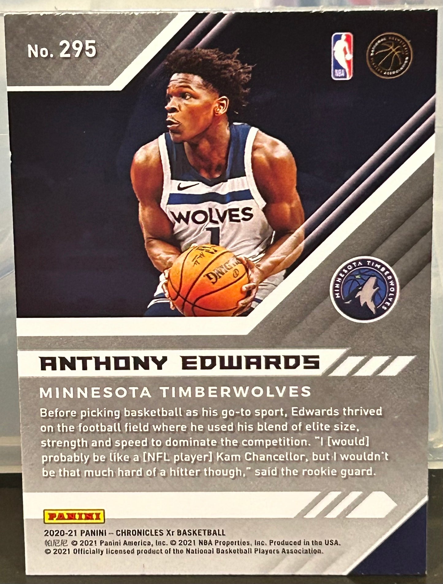 + Anthony Edwards 2020-21 Panini Chronicles ROOKIE Card