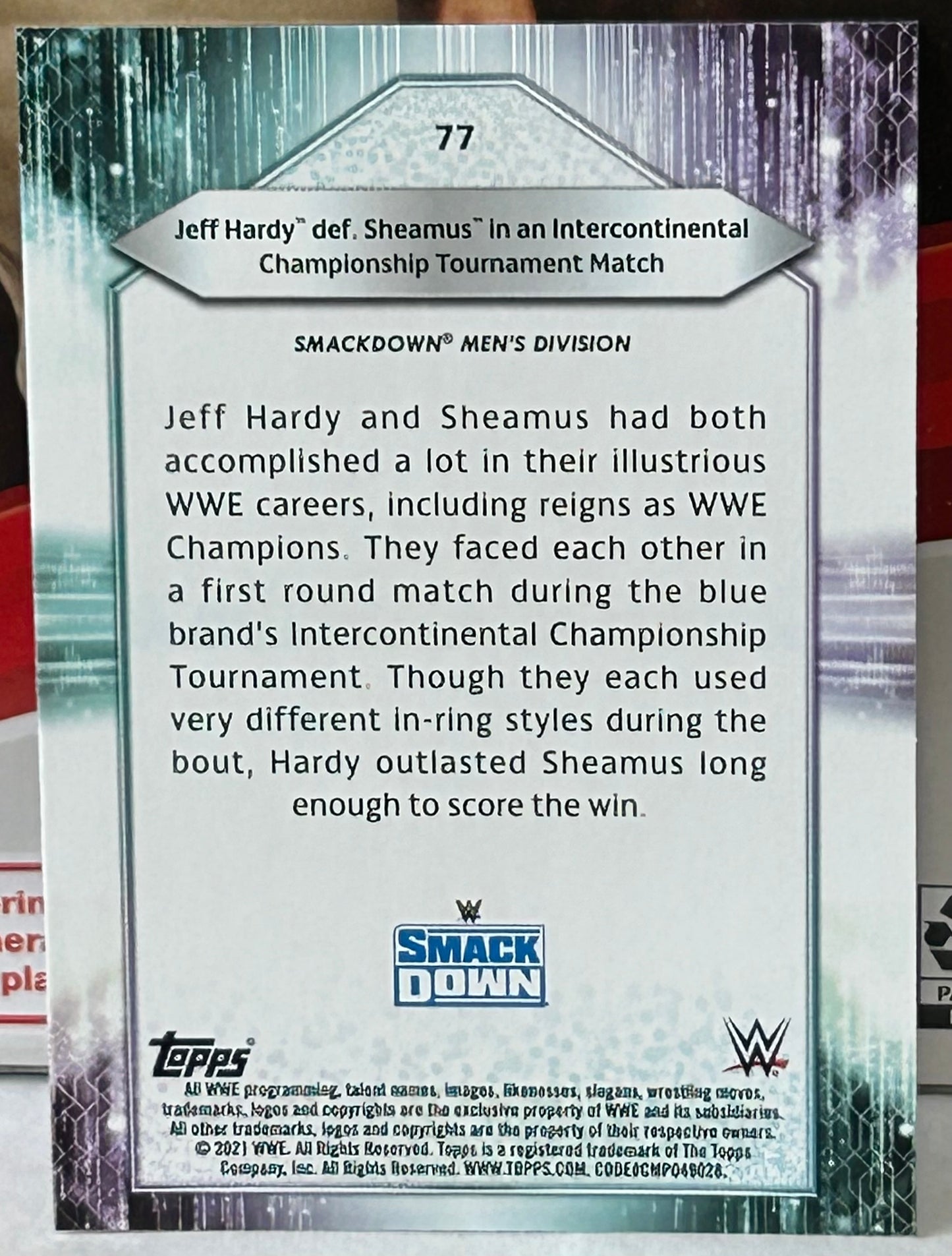Jeff Hardy 2021 WWE Topps FOILBOARD Card #77