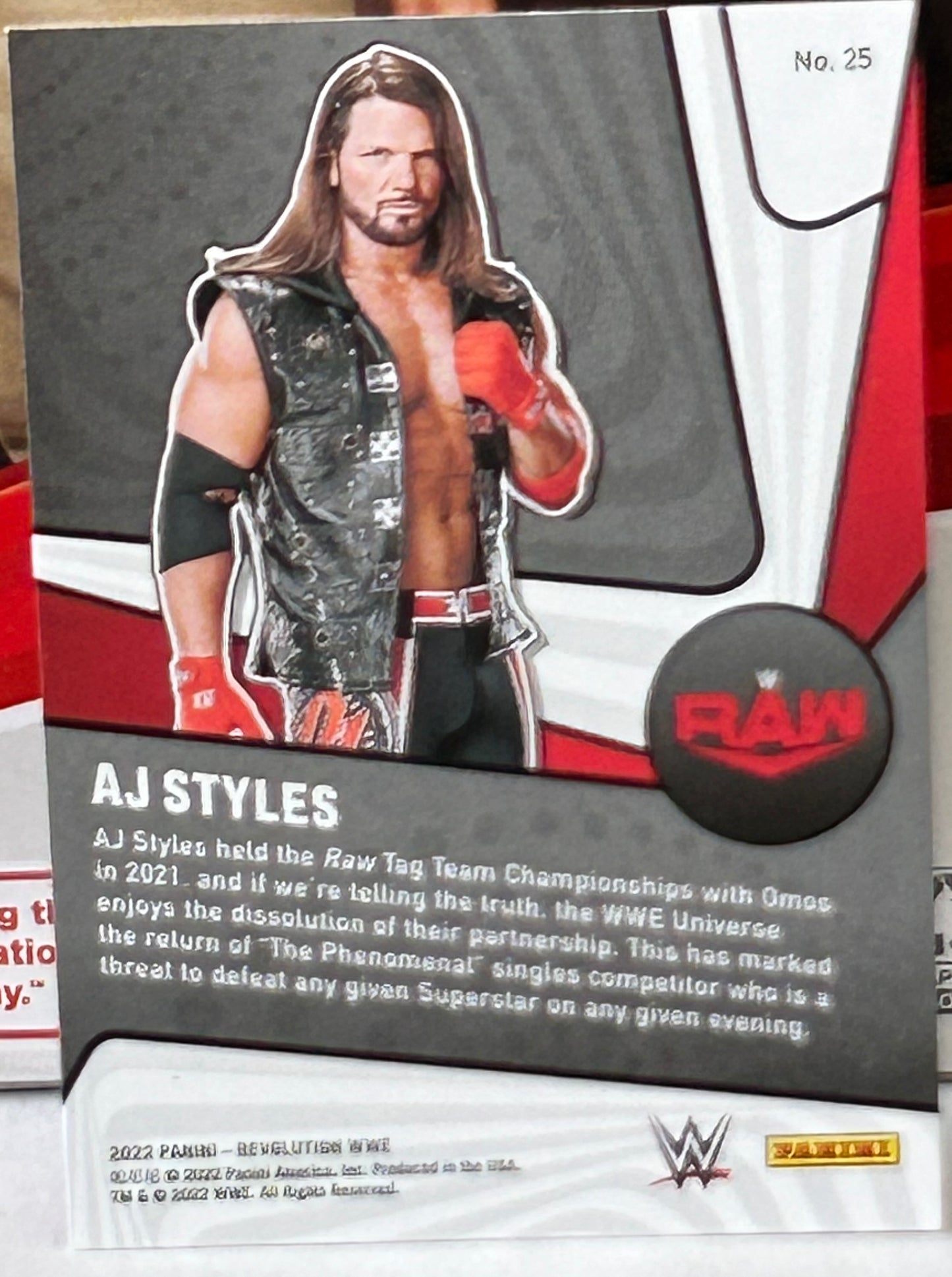 AJ Styles 2022 WWE Panini Revolution “SUPERNOVA” Insert Card