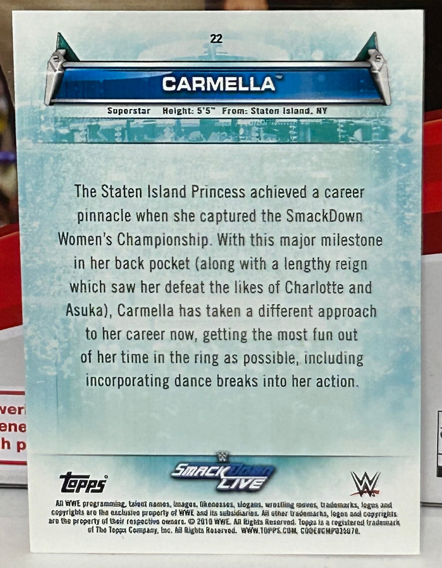 Carmella 2019 WWE Topps Women’s Division Card
