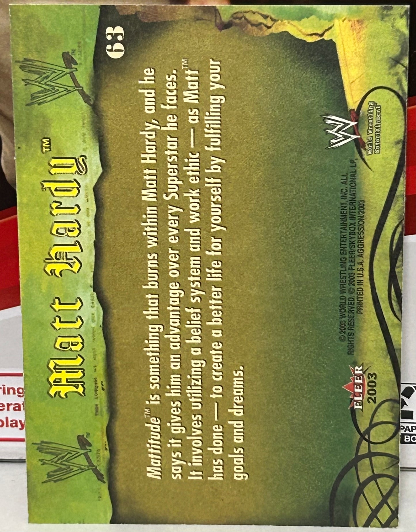 Matt Hardy 2003 WWE Fleer Aggression #63