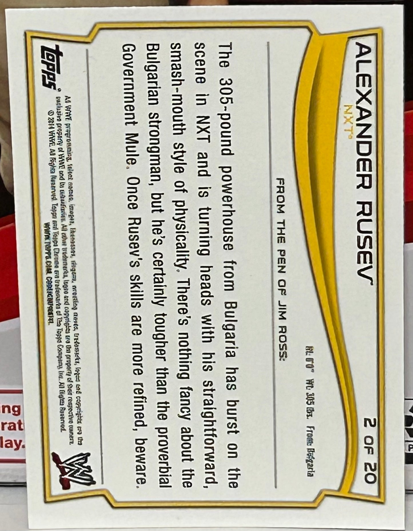 Alexander Rusev 2015 WWE NXT Topps Chrome ROOKIE Card