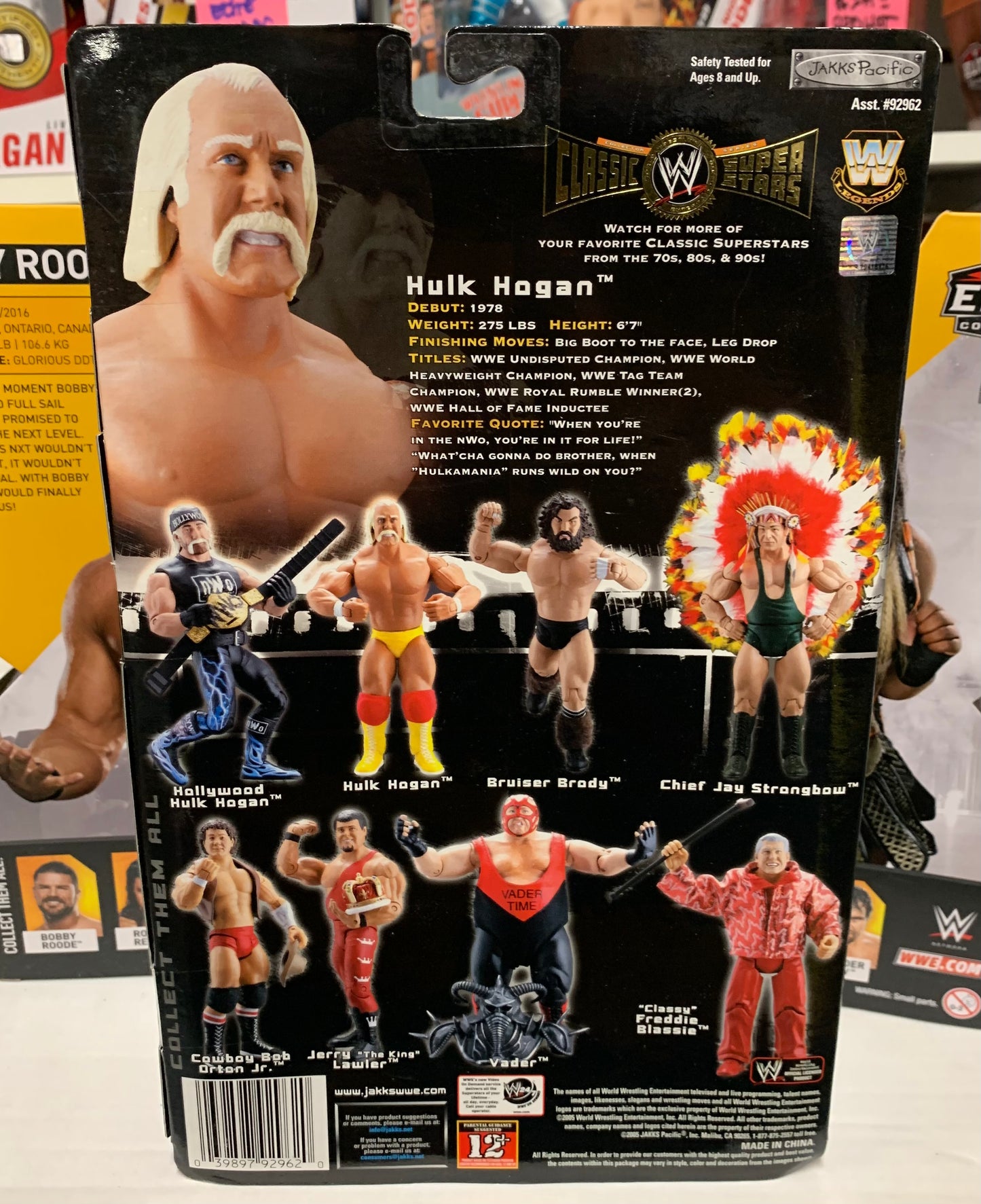 Hulk Hogan WWF WWE Jakks Classic Superstars Action Figure w.Championship Belt