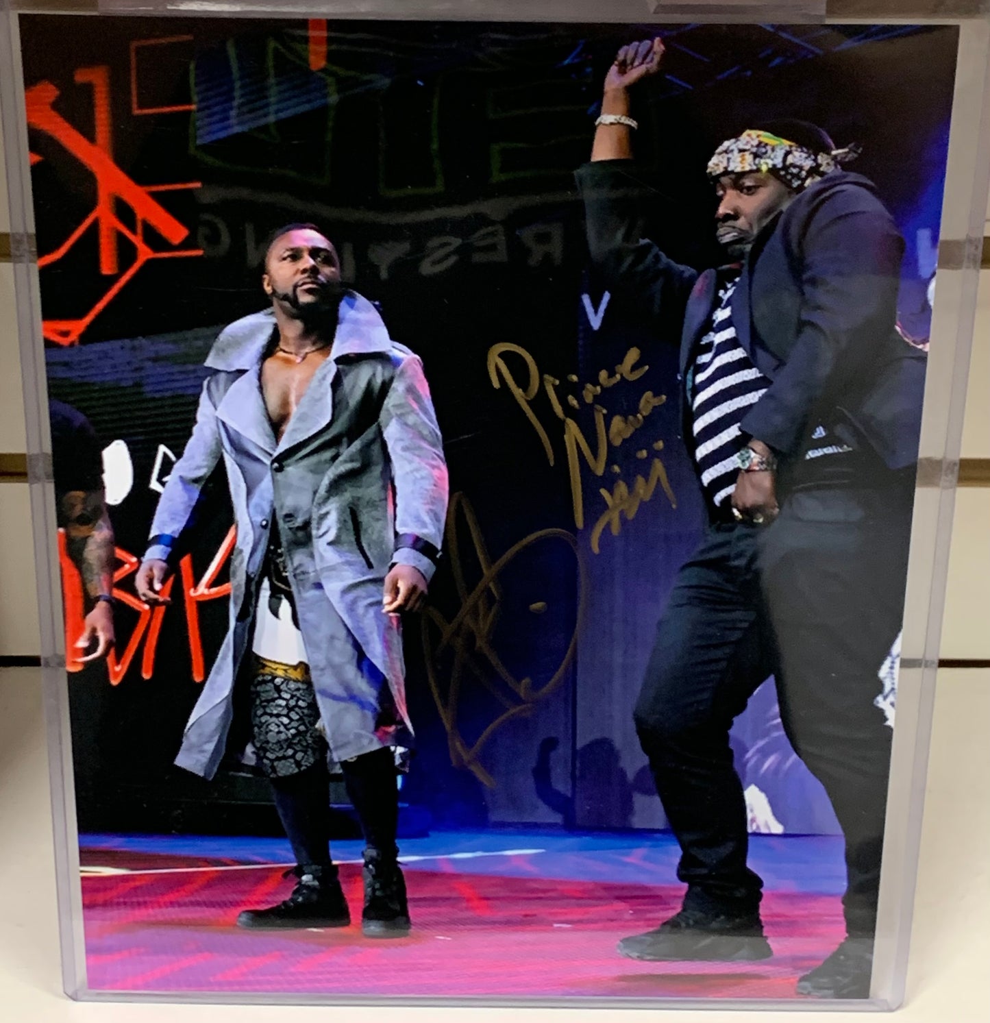 Swerve Strickland & Prince Nana Dual Signed AEW Photo COA