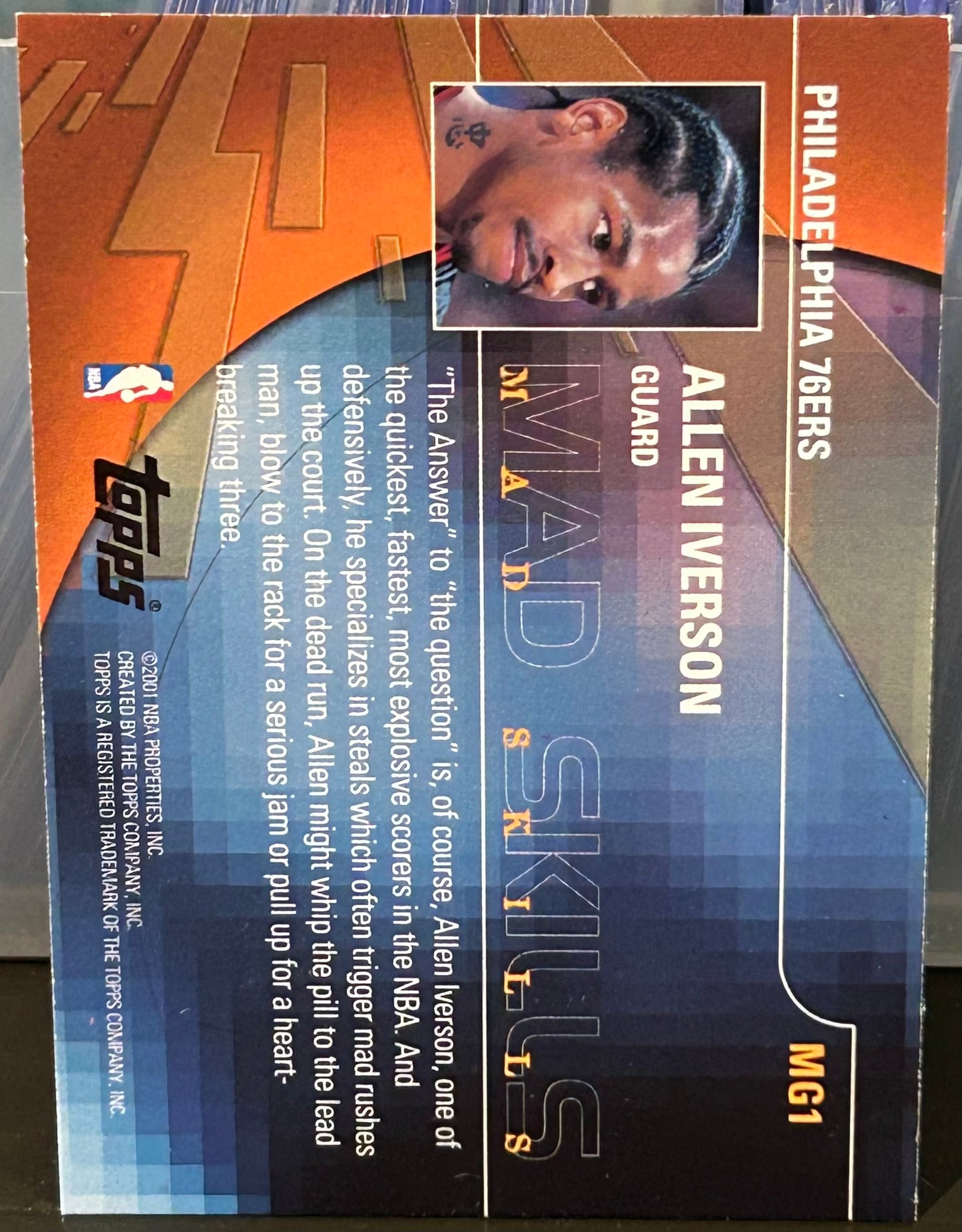 + Allen Iverson 2001-02 Topps “Mad Game” Insert Card