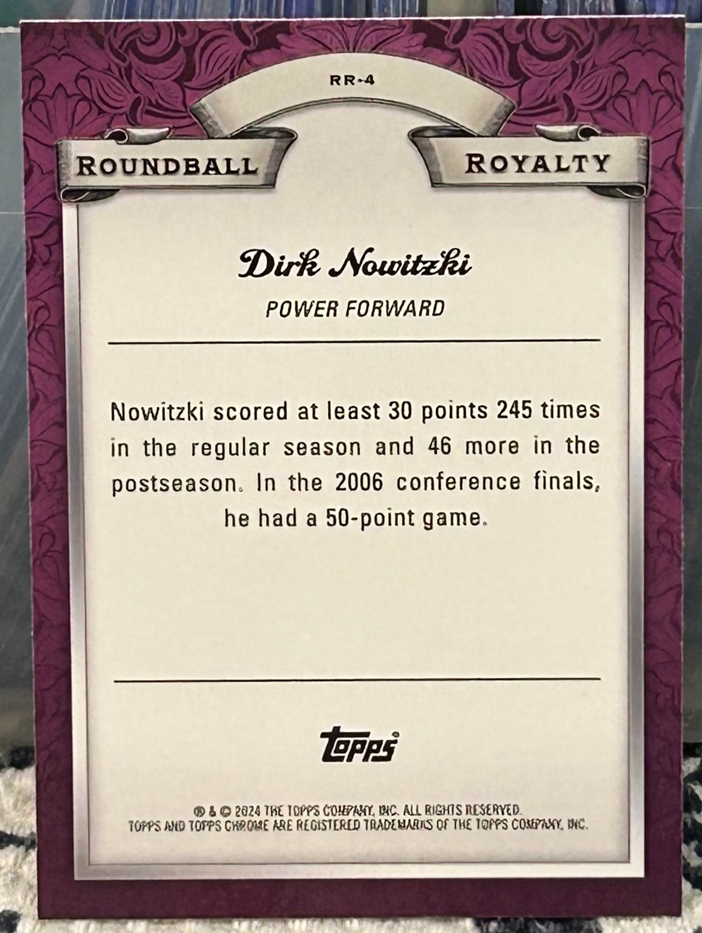 + Dirk Nowitzki 2023-24 Topps Chrome “Roundball Royalty” Insert Card DALLAS MAVERICKS