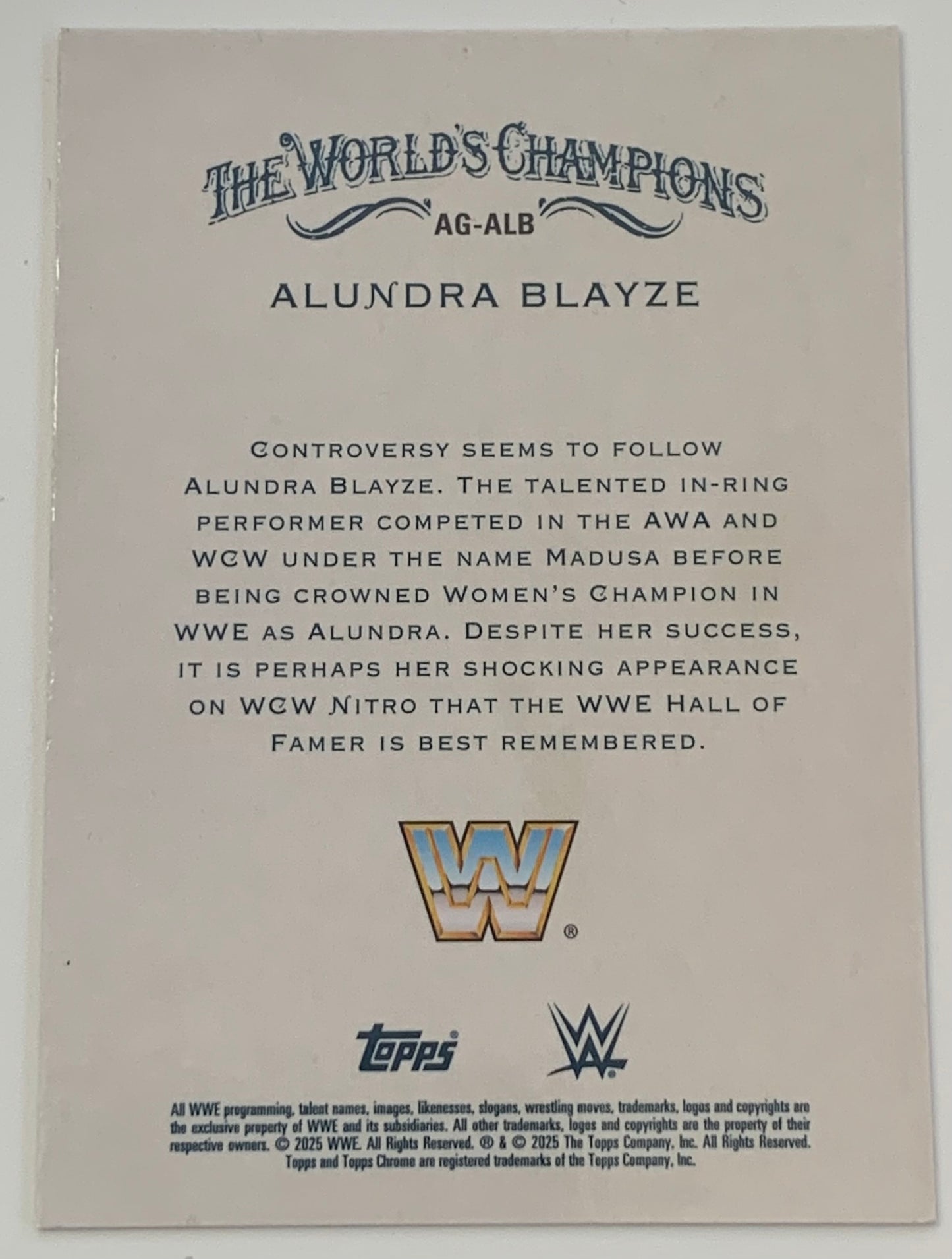 Alundra Blayze 2025 WWE Topps Chrome Allen & Ginter Card