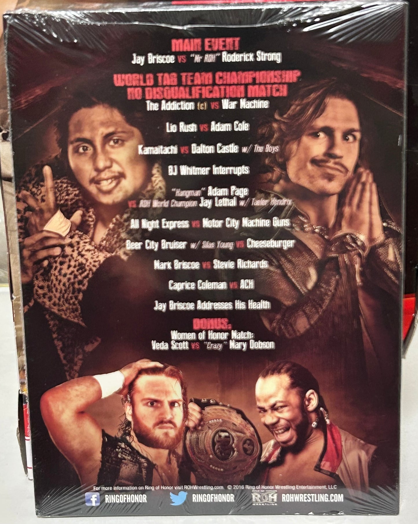 ROH Ring of Honor DVD (Sealed) “Road To Best in The World” 6/5/2016 (Jay Briscoe, Roderick Strong, War Machine, Adam Cole)