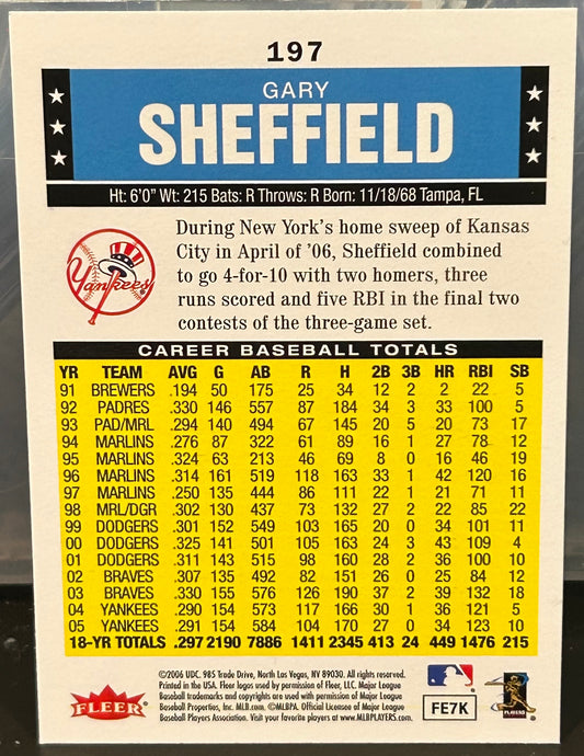 + Gary Sheffield 2006 Fleer Tradition Card YANKEES