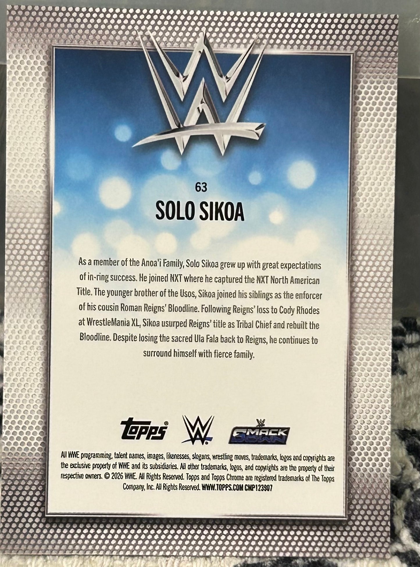 + Solo Sikoa 2026 WWE Topps Chrome Card
