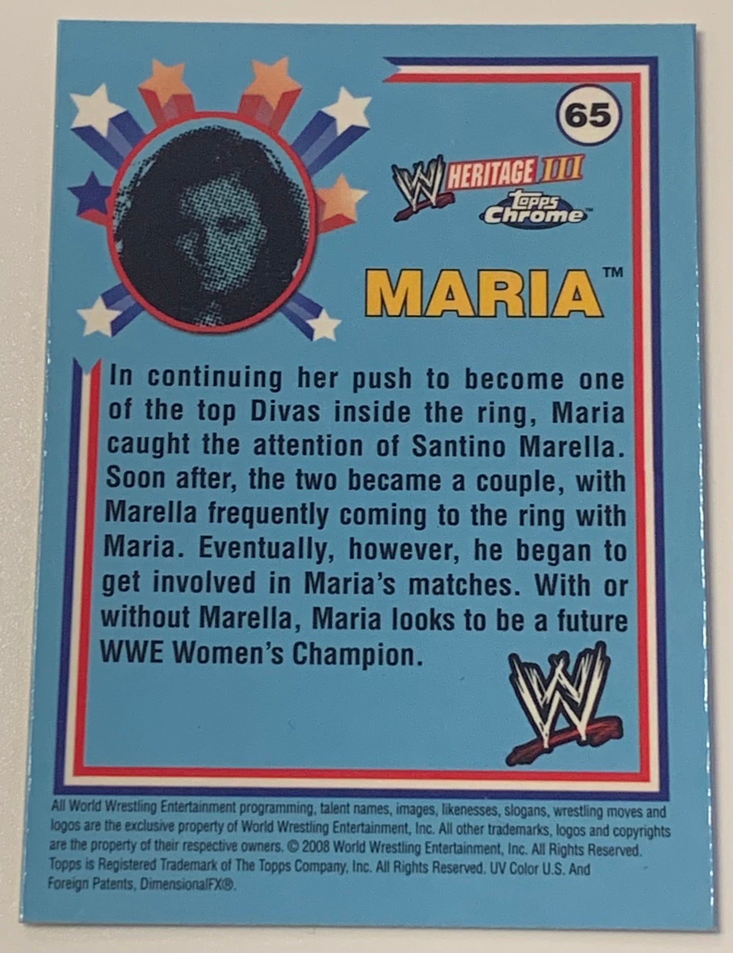 Maria 2008 WWE Topps Chrome Heritage Card