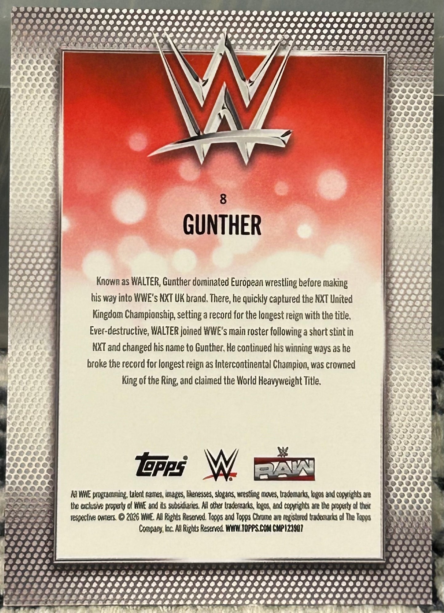 + Gunther 2026 WWE Topps Chrome Card