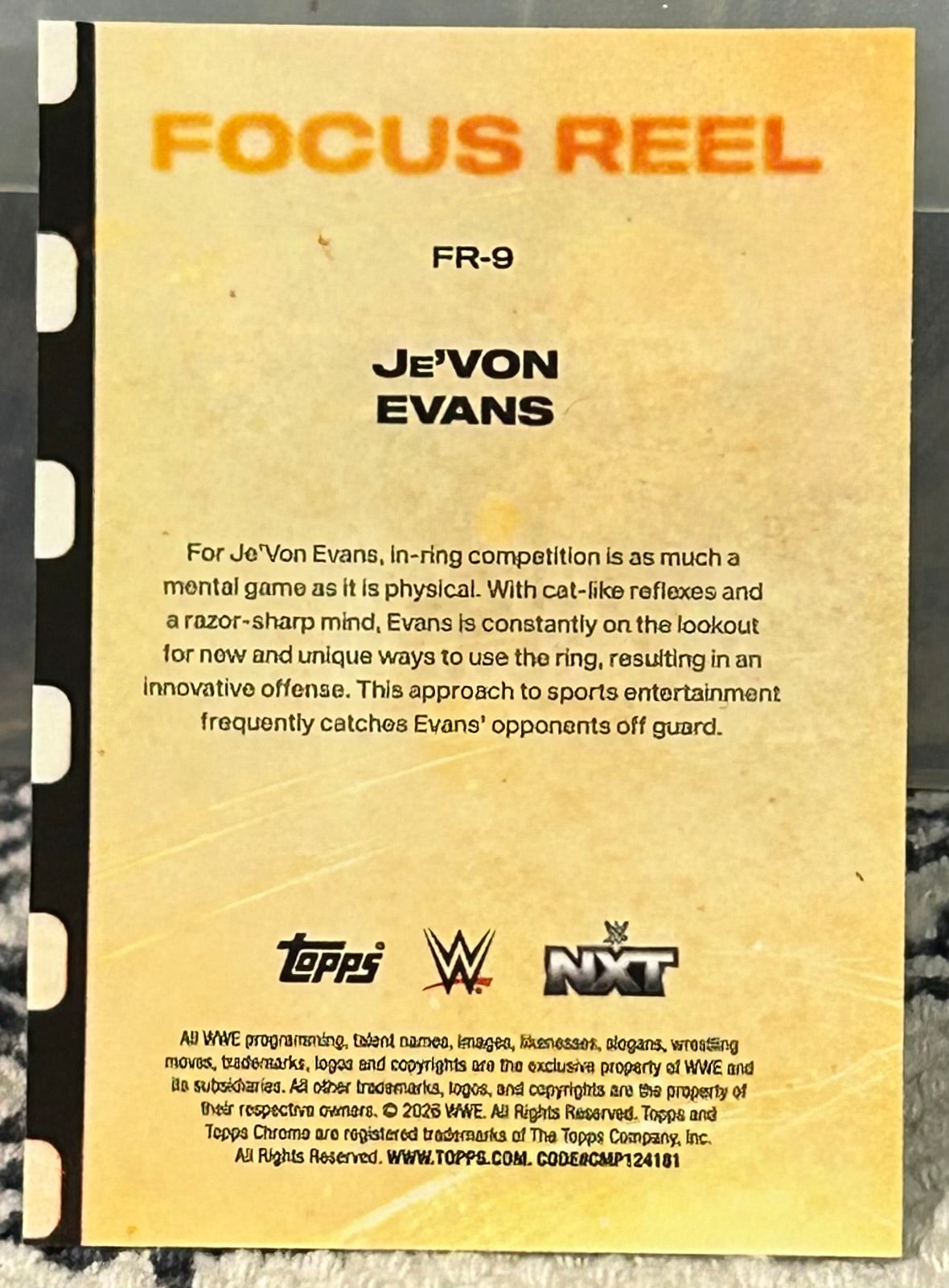 + Je’Von Evans 2026 WWE Topps Chrome “Focus Reel” Insert Card