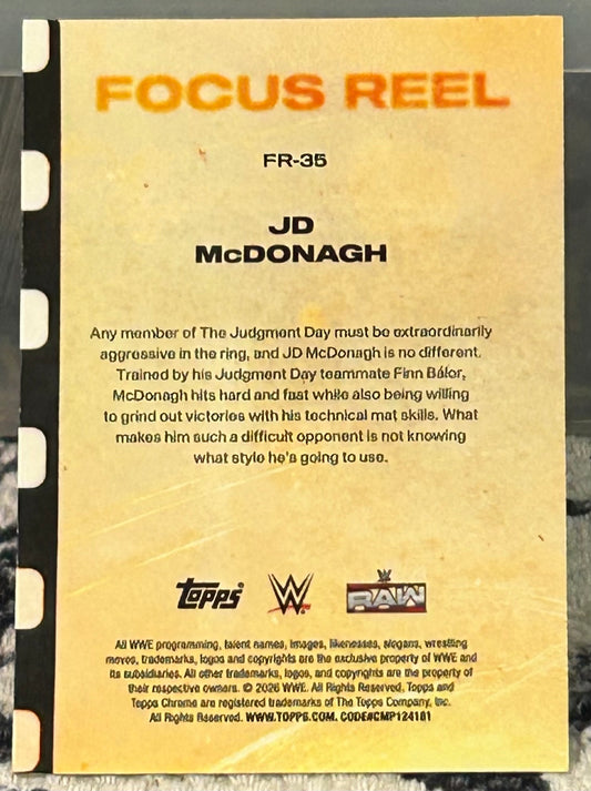 + JD McDonagh 2026 WWE Topps Chrome “Focus Reel” Insert Card