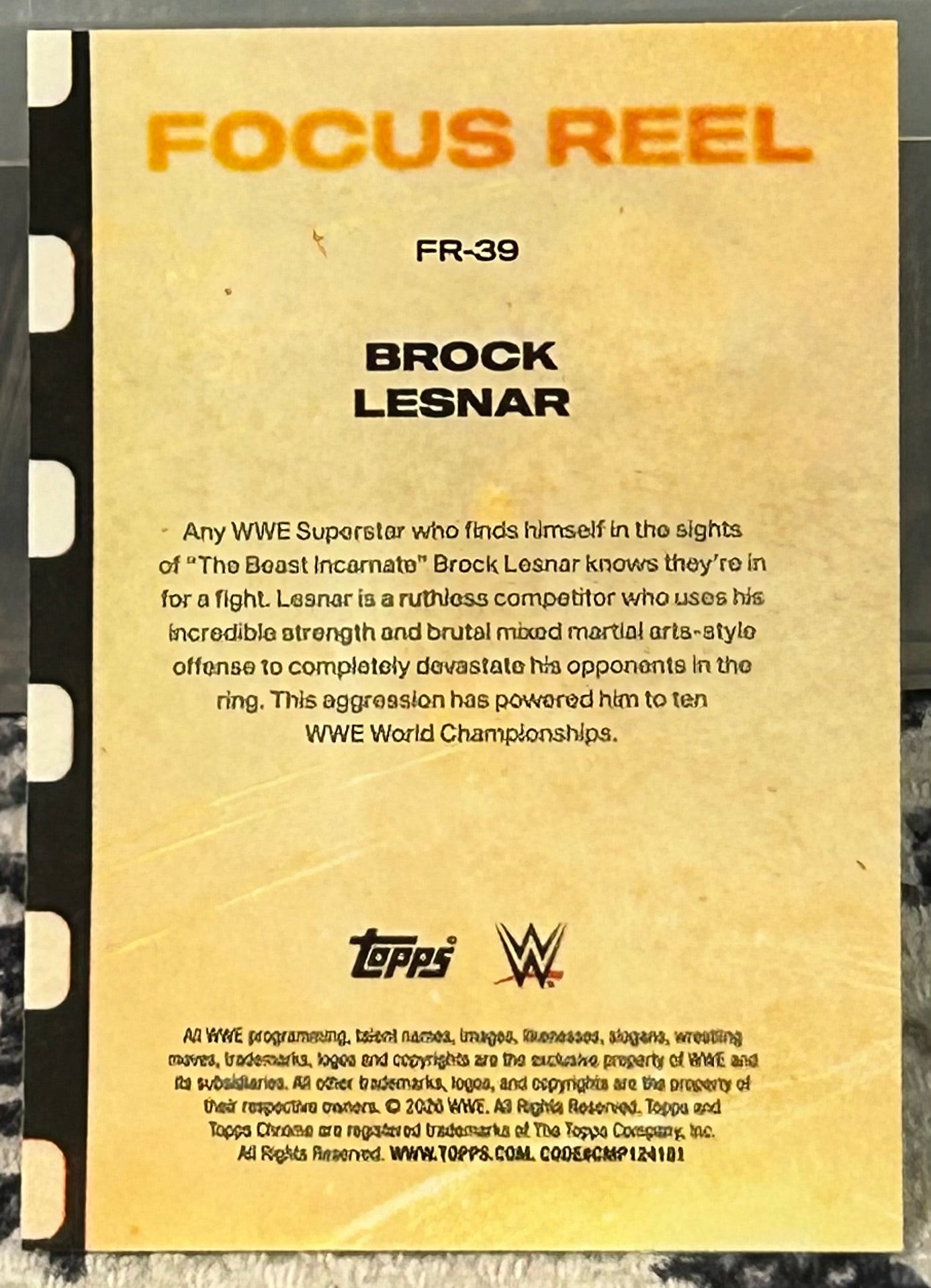 + Brock Lesnar 2026 WWE Topps Chrome “Focus Reel” Insert Card