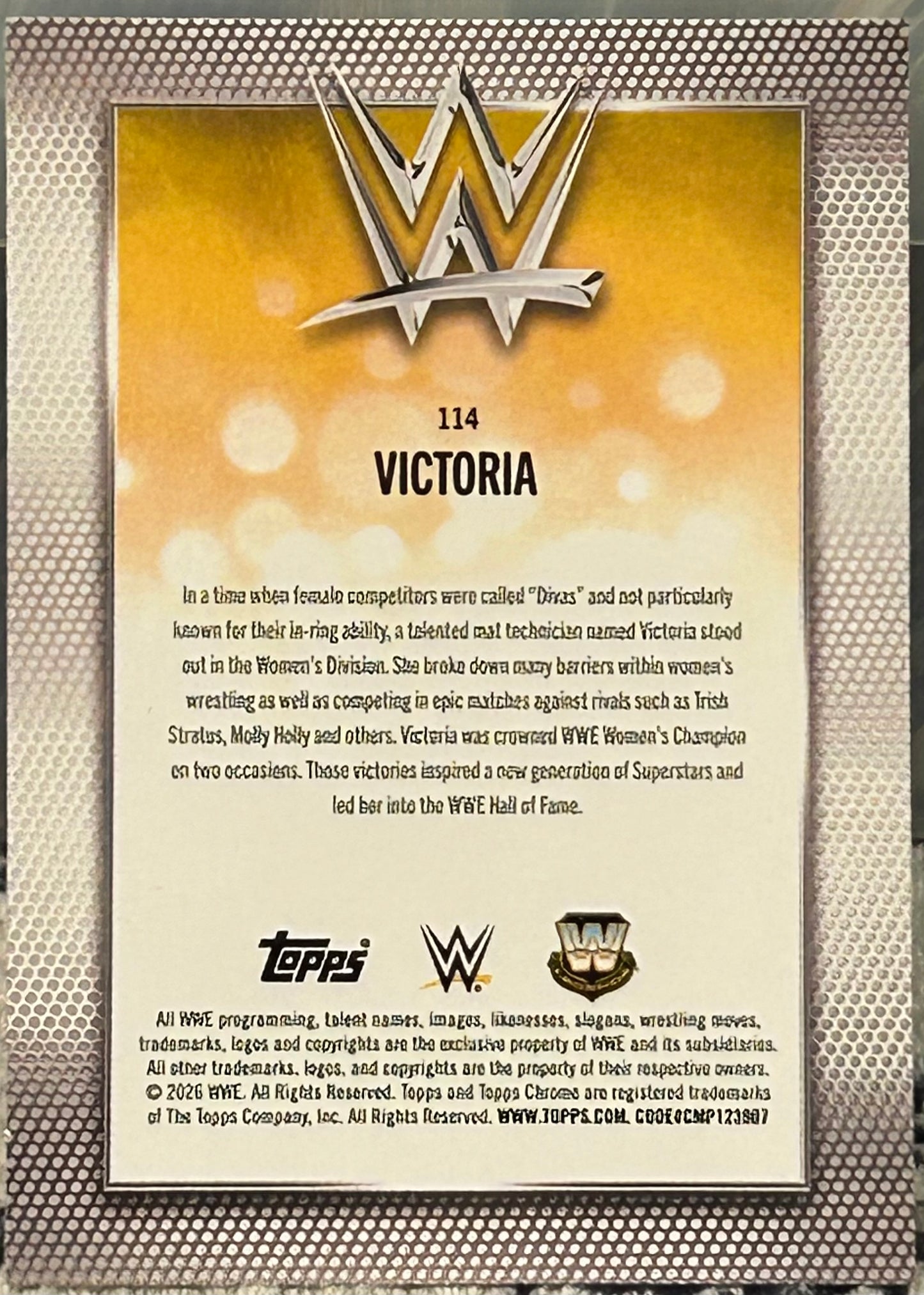 + Victoria 2026 WWE Topps Chrome Card