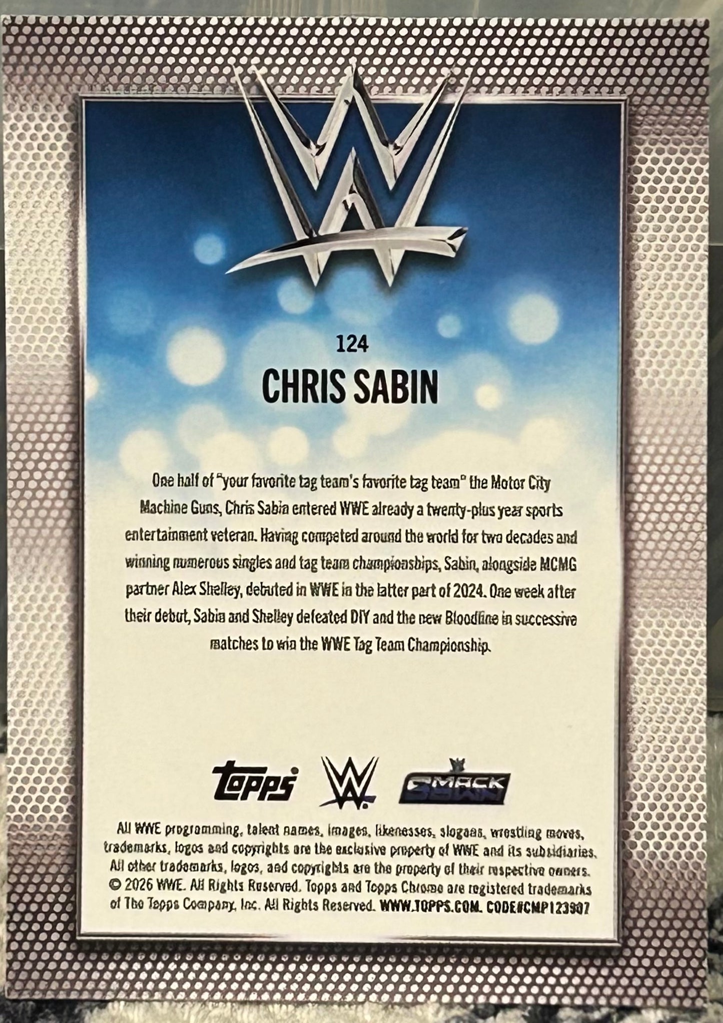+ Chris Sabin 2026 WWE Topps Chrome Card