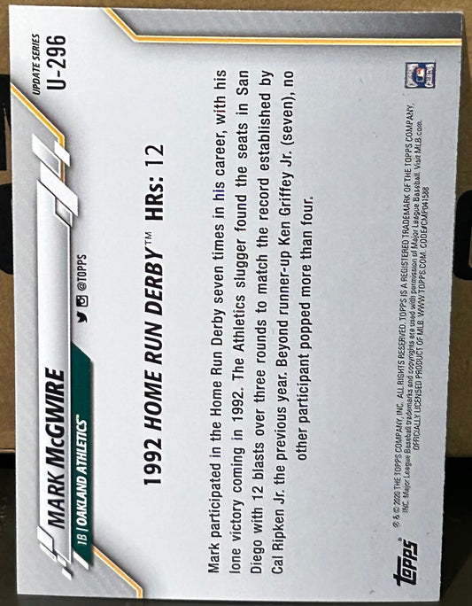 + Mark McGwire 2020 Topps Update Card #U-296 OAKLAND A’s