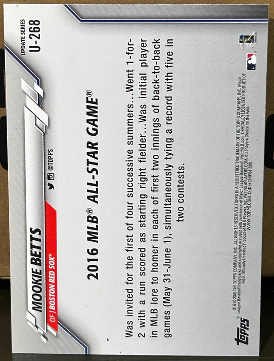 + Mookie Betts 2020 Topps Update Card #U-268 BOSTON RED SOX