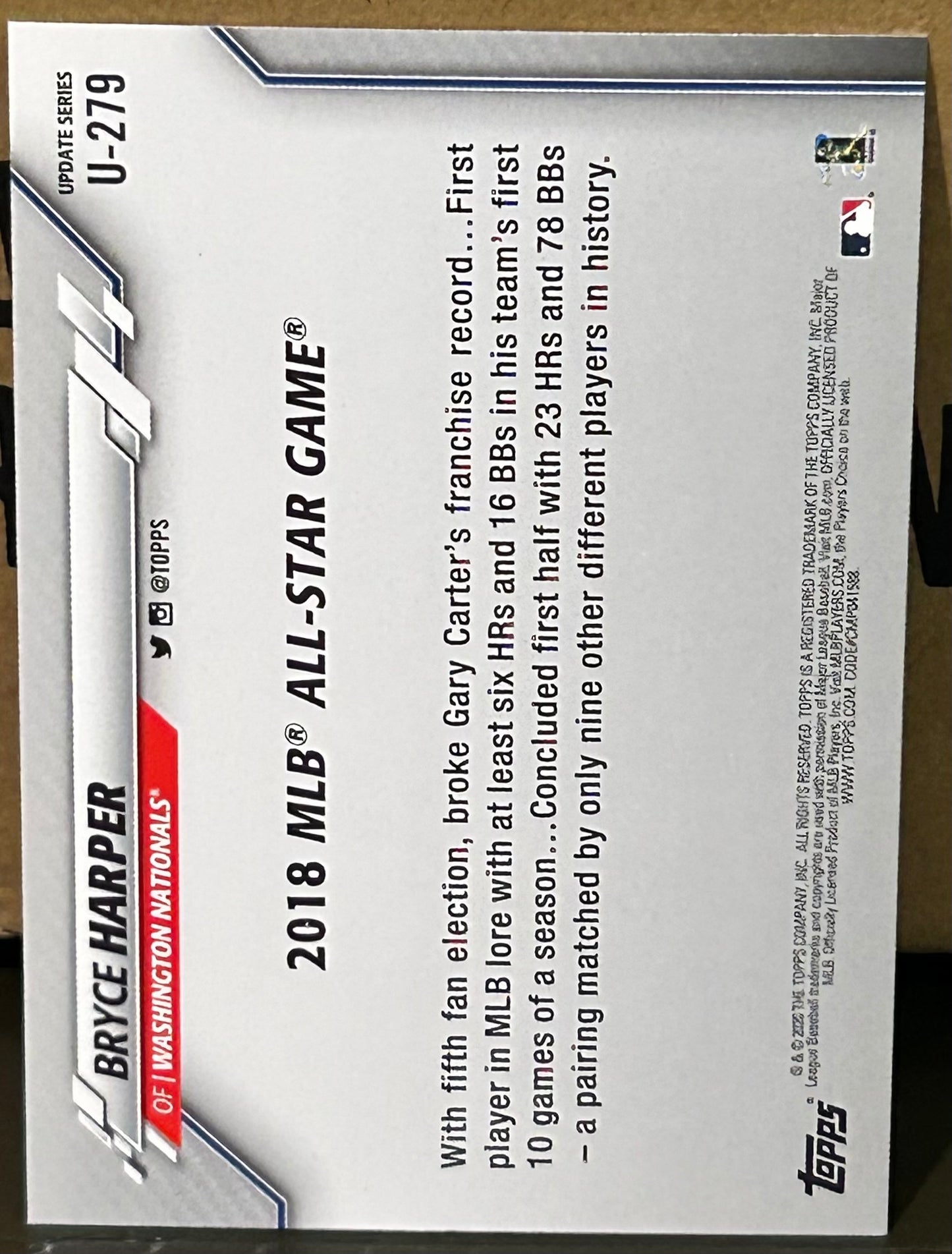 + Bryce Harper 2020 Topps Update Card #U-279