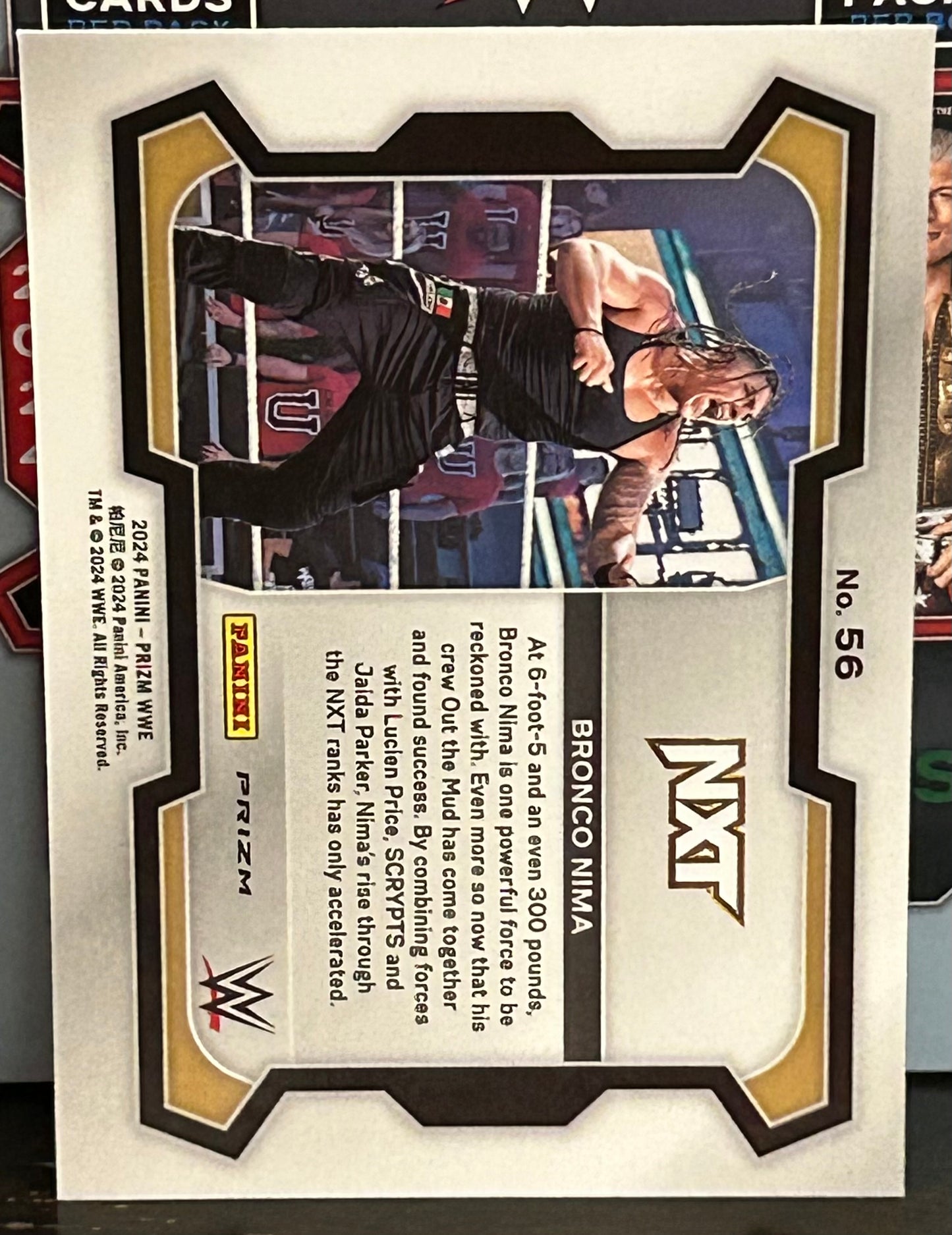 Bronco Nima 2024 WWE NXT Panini Prizm Cracked Ice Green RC